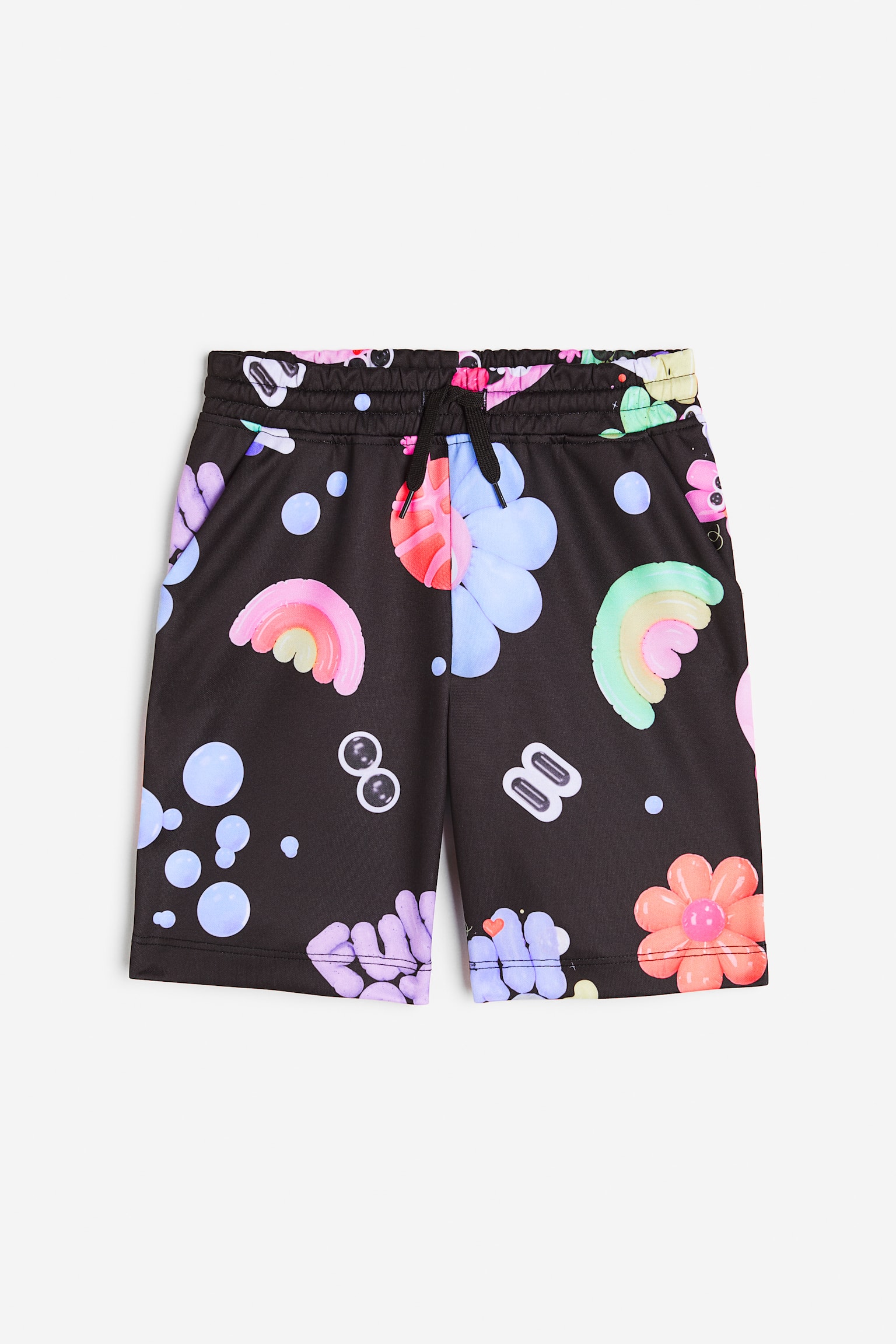 Printed shorts - Black/Patterned - 1