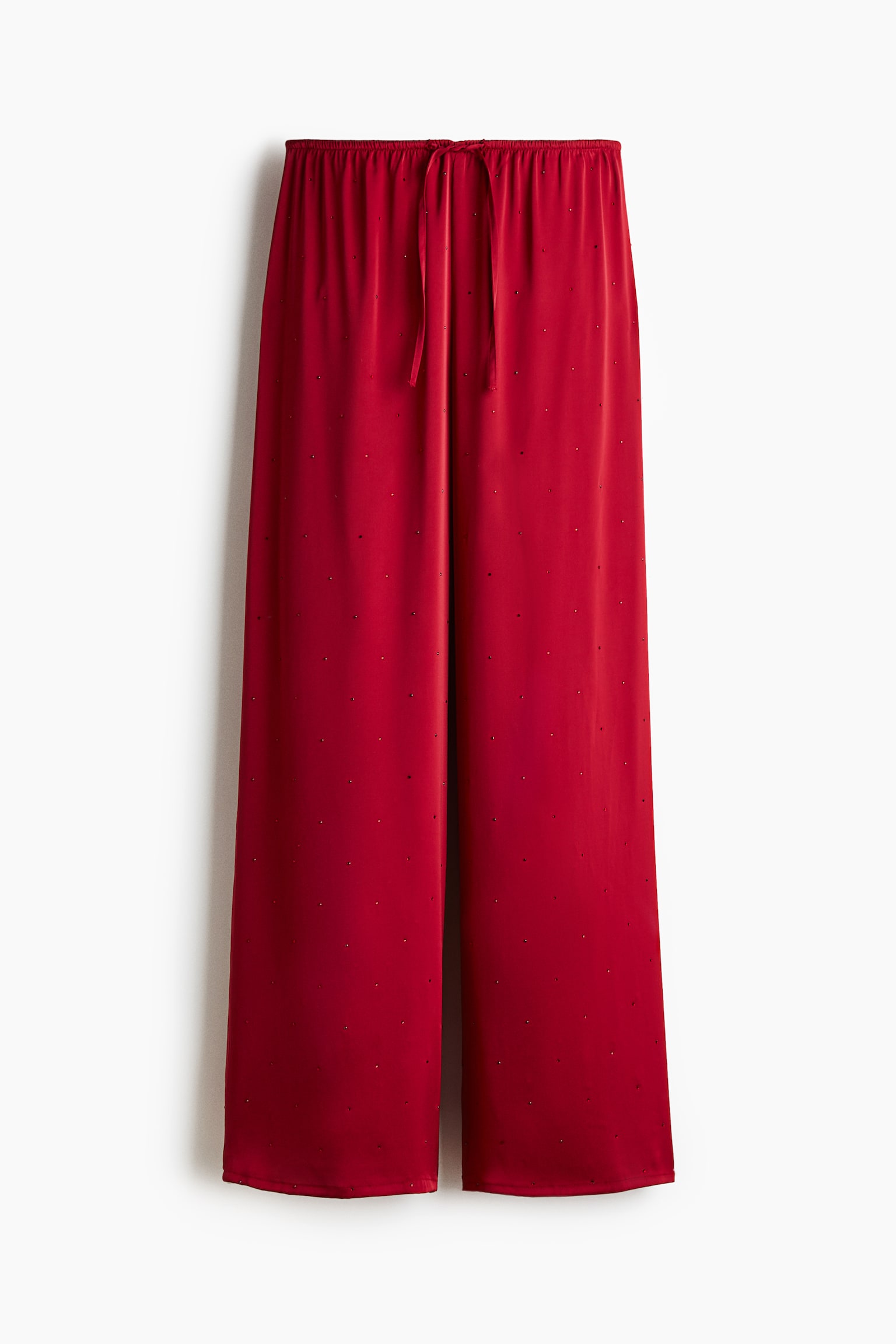 Пижамные брюки Embellished, атлас — H&M, цвет: Тёмный красный — фото 1