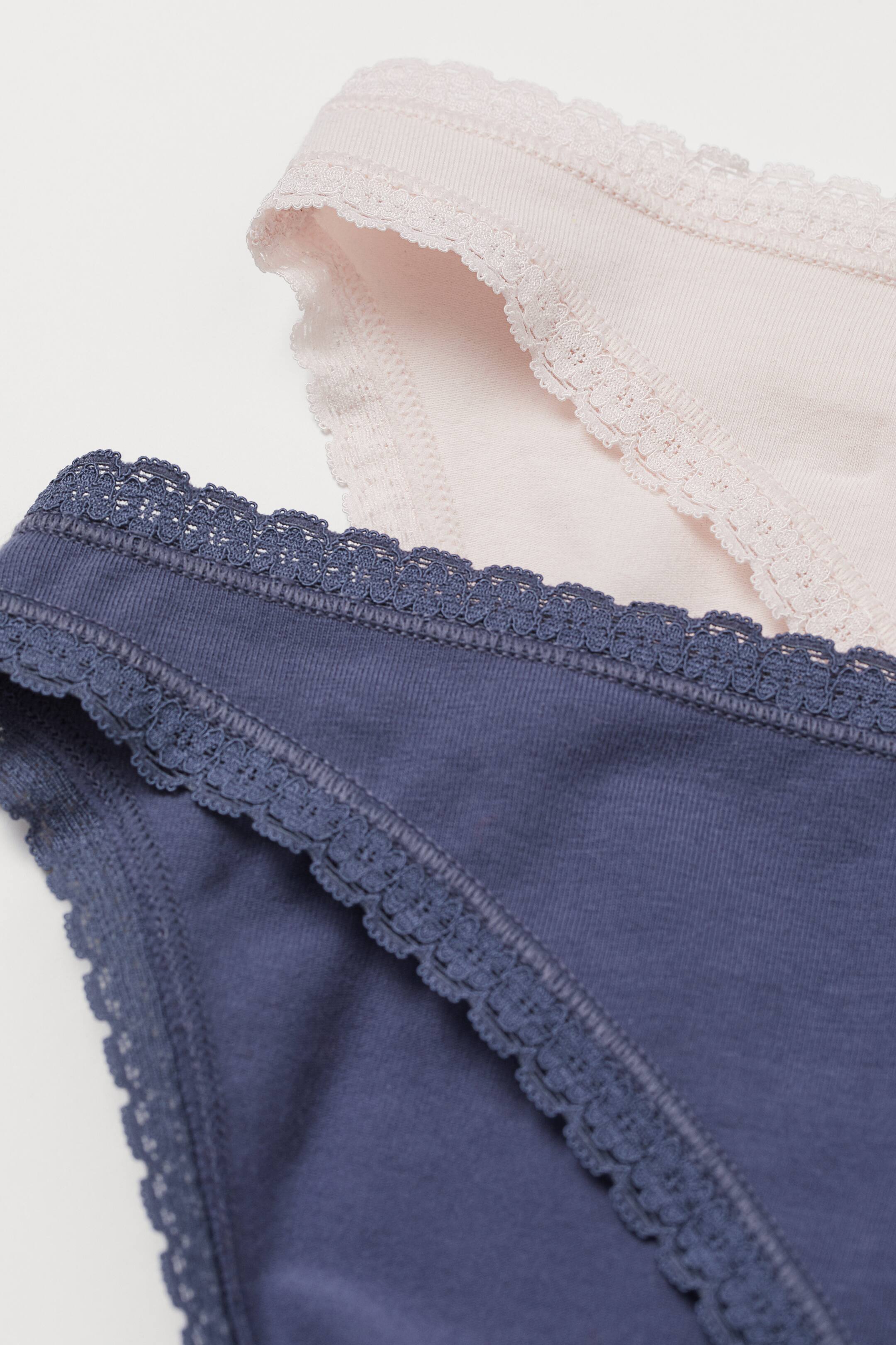 4-pack cotton bikini briefs - Pigeon blue/Dark blue - Ladies | H&M HK