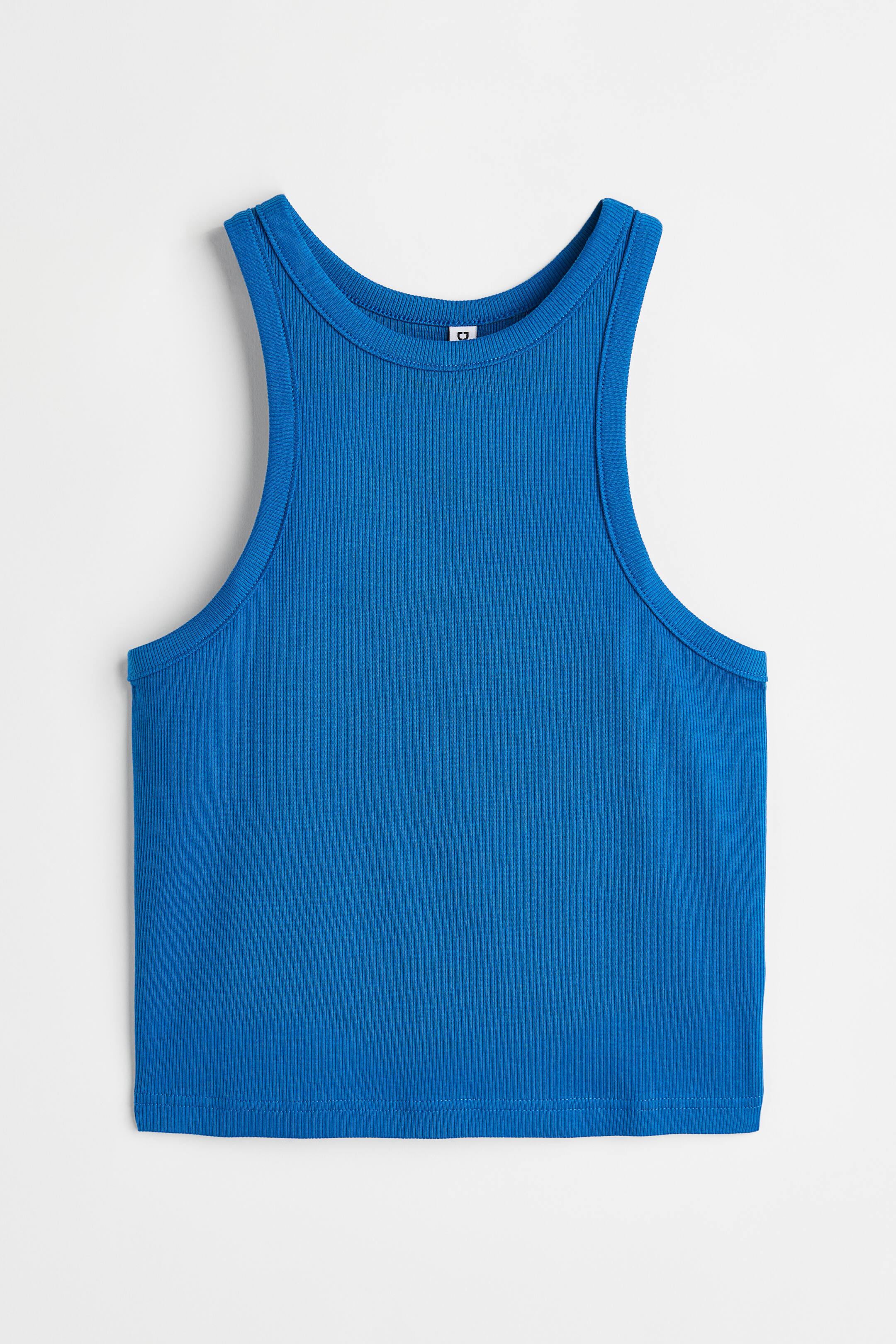 View larger image: Ribbed Tank Top - Blue - Ladies | H&M PH 1