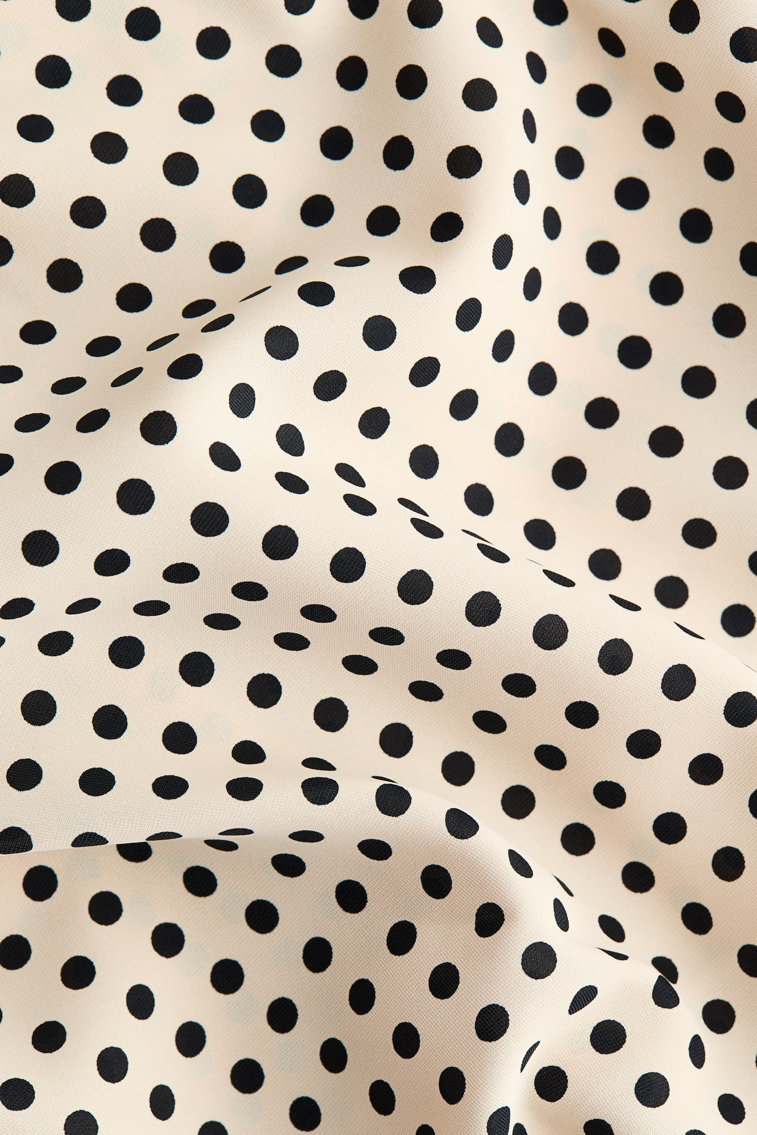 Top avec col cravate - Beige clair/pois - 4