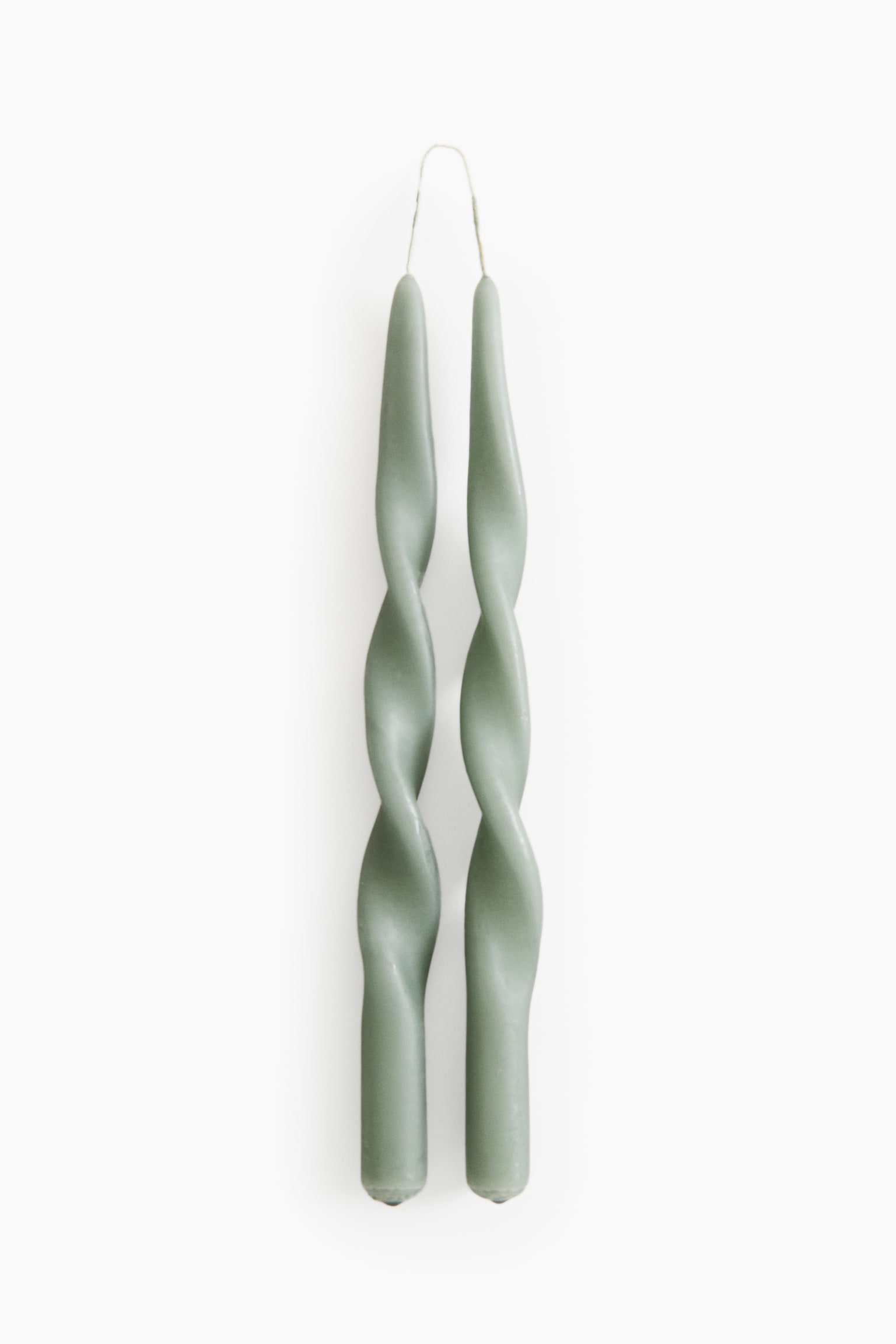 2-pack spiral taper candles - Khaki green/Beige/White/Light yellow - 1