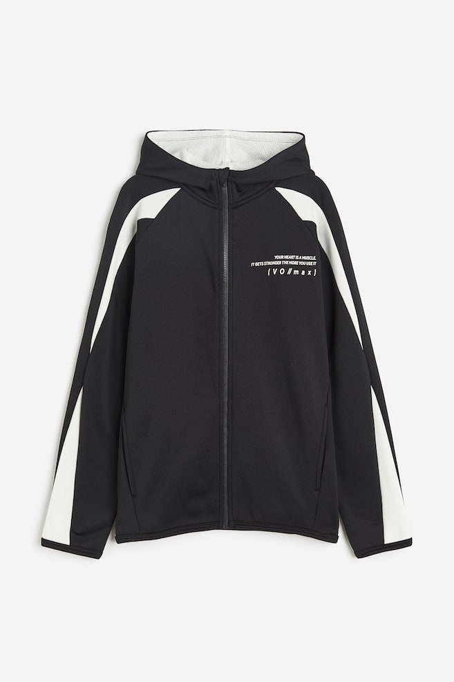 Sports hoodie - Black/White - 1