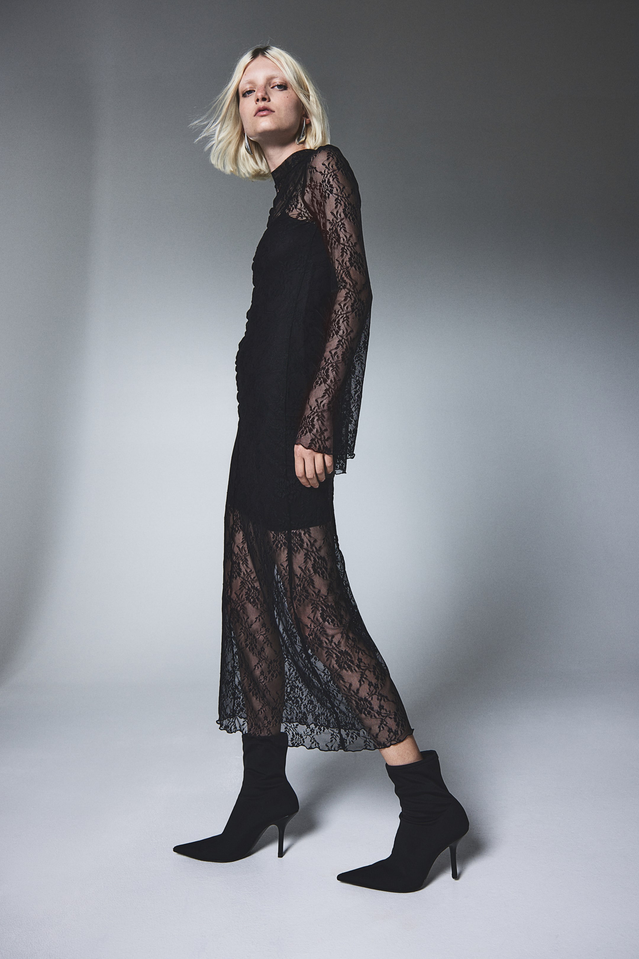 Lace Dress with Overlocked Seams