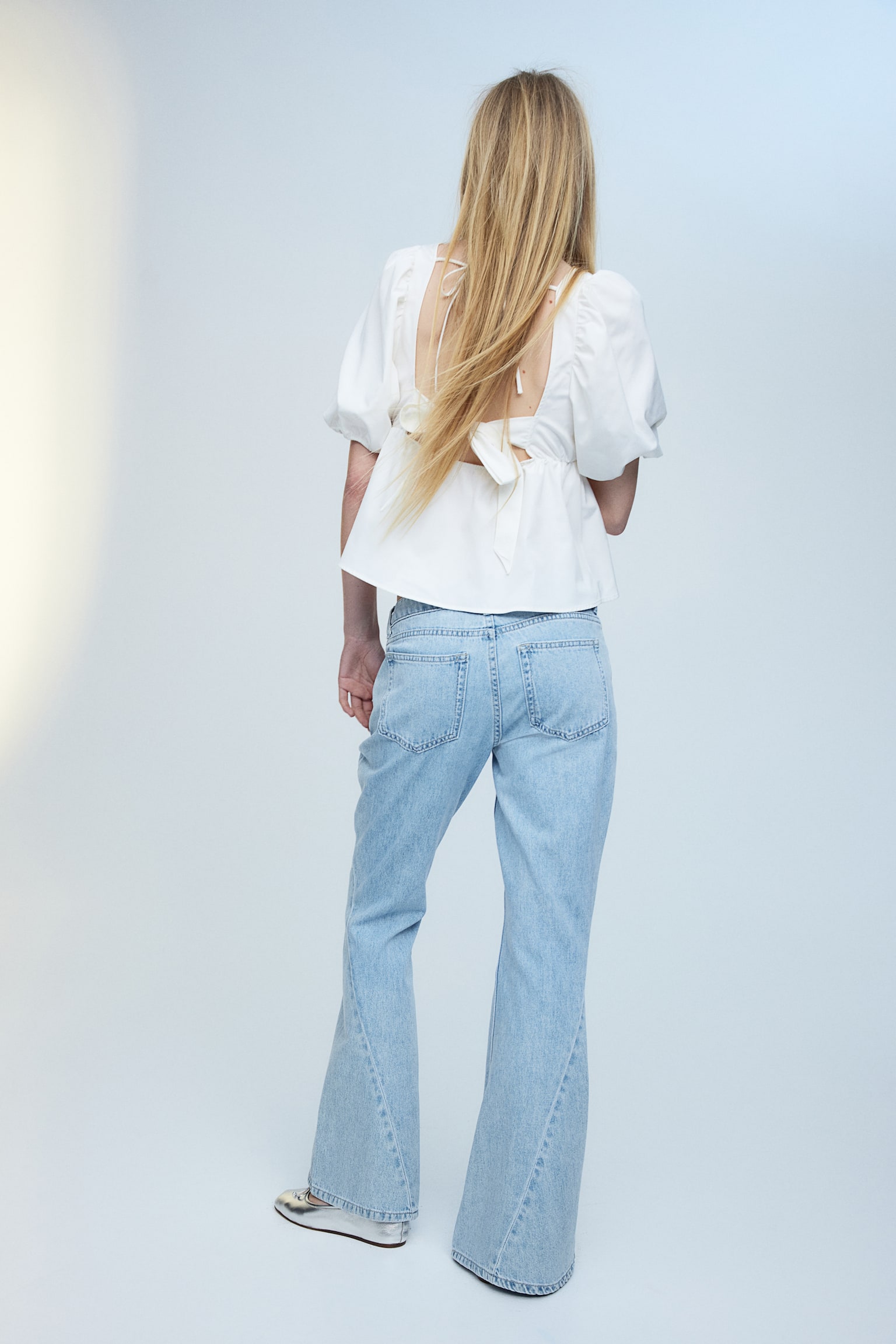 Flared Low Jeans - Light denim blue - 4