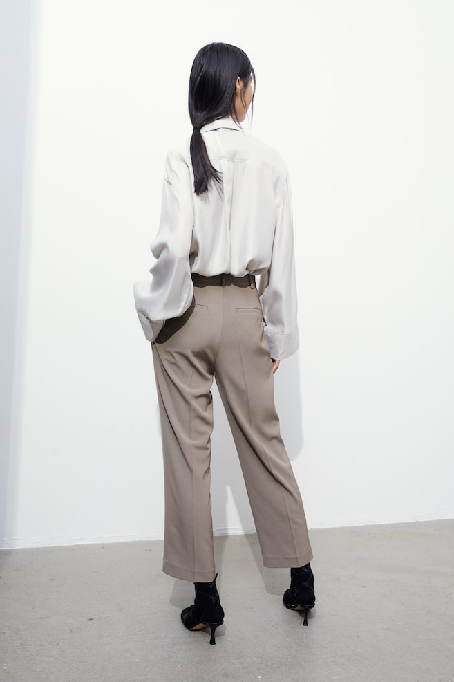 High-waisted tailored trousers - Dark beige/Black/Dark grey/Dark green - 4