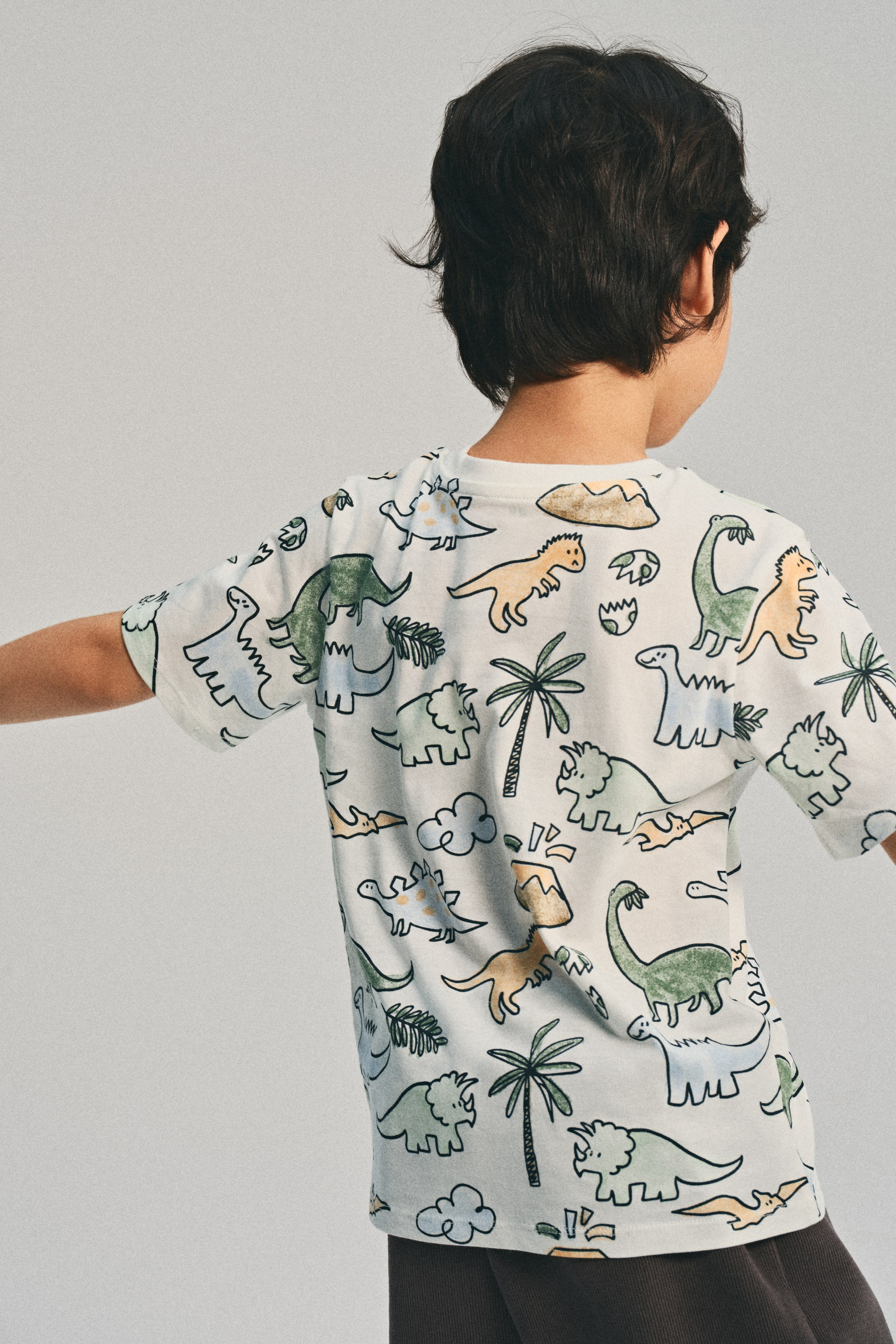View larger image: Printed cotton T-shirt - White/Dinosaurs - Kids | H&M SG 3