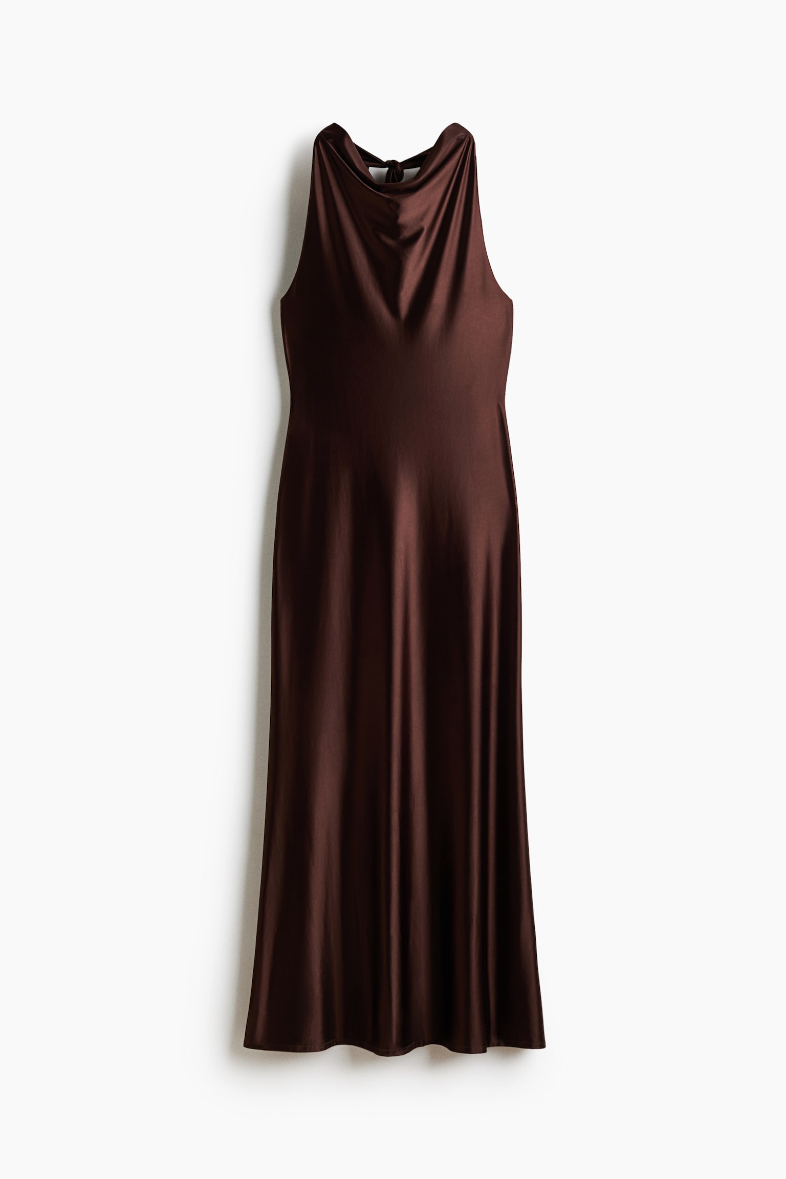 Maxivestido con escote drapeado - Marrón oscuro - 1