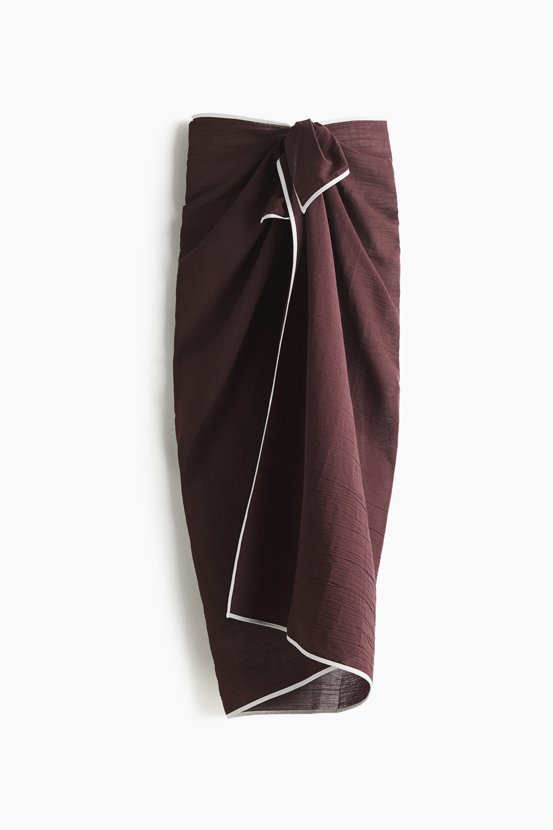 Paréo en coton - Dark brown/White