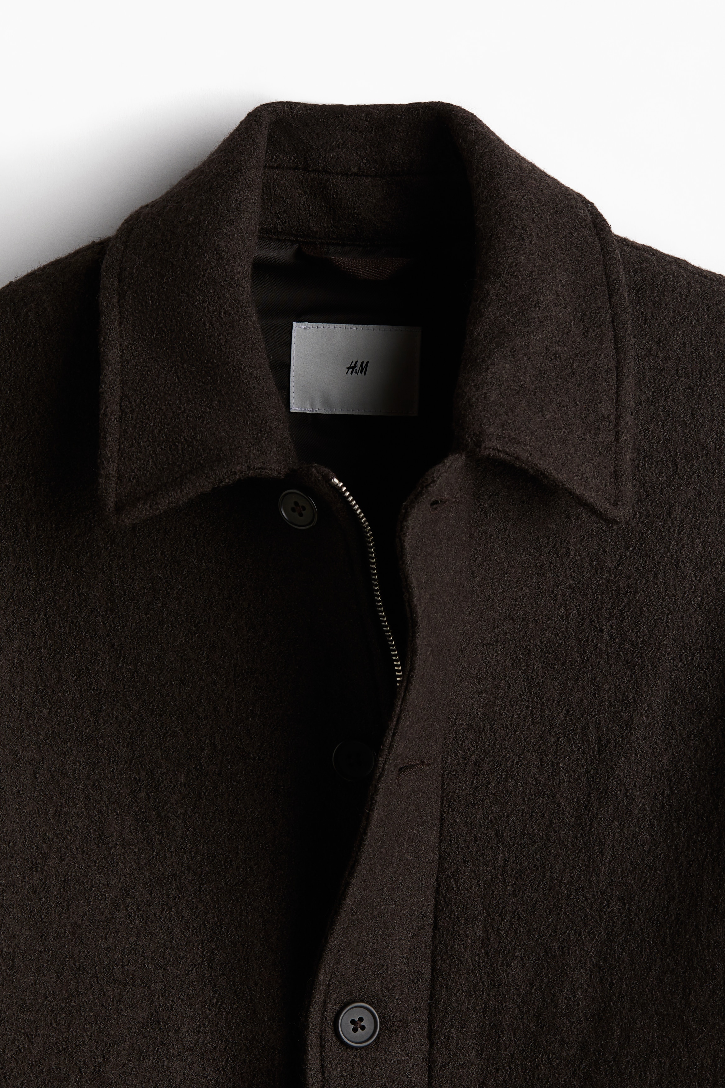 レギュラーフィット ウールブレンドジャケット - ダークブラウン - Men