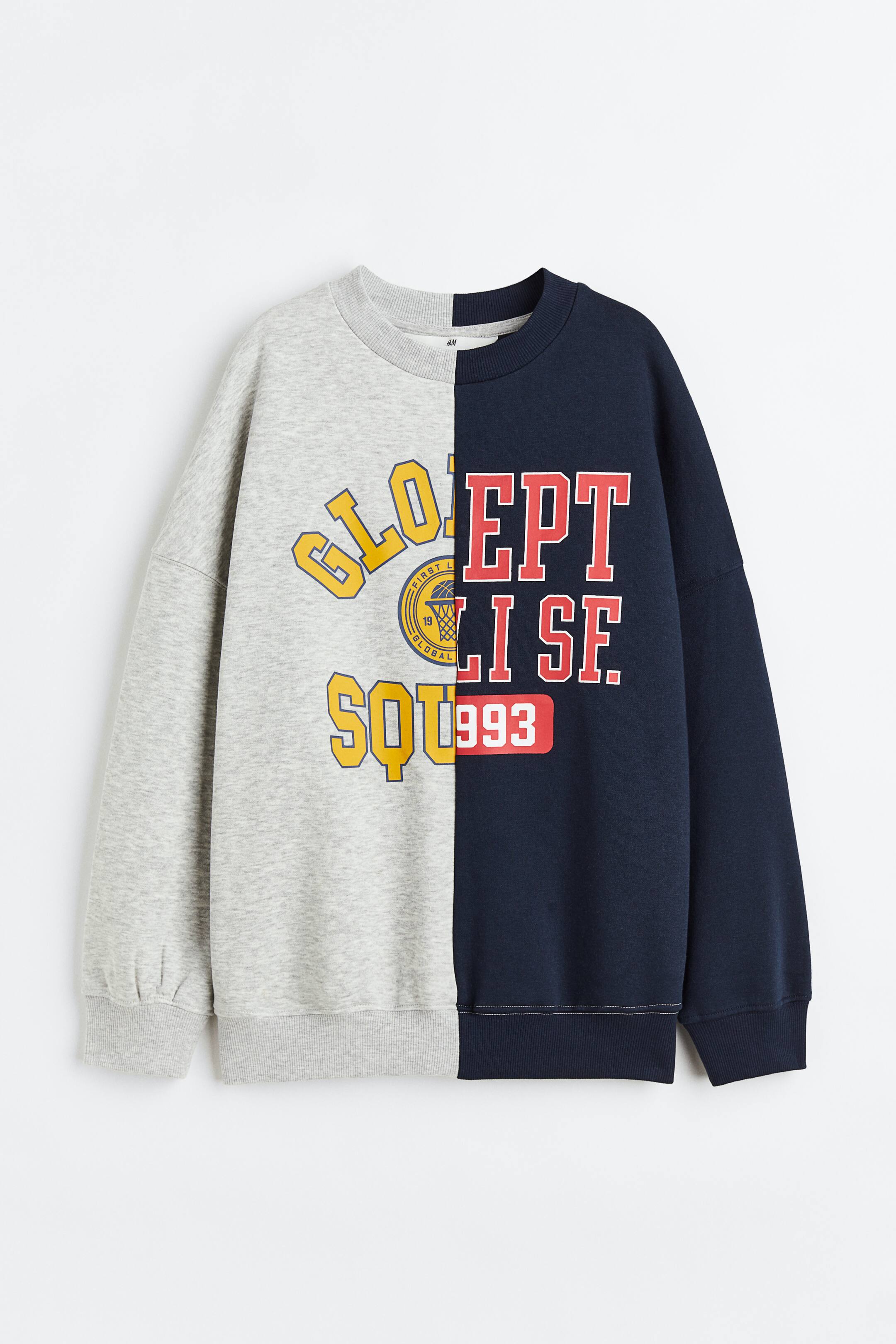 הצגת תמונה גדולה יותר: סווטשירט - אפור בהיר מלאנז‘/כחול כהה - Kids | H&M IL 1