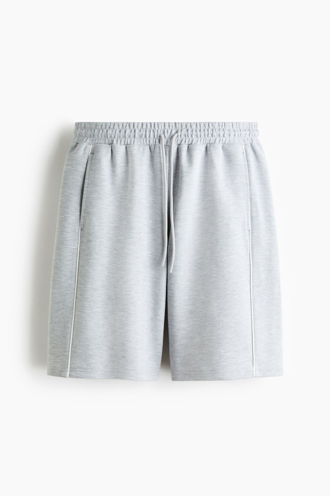 Loose-Fit Sports Shorts with DryMove™ - Light gray melange/Navy blue/Black - 1