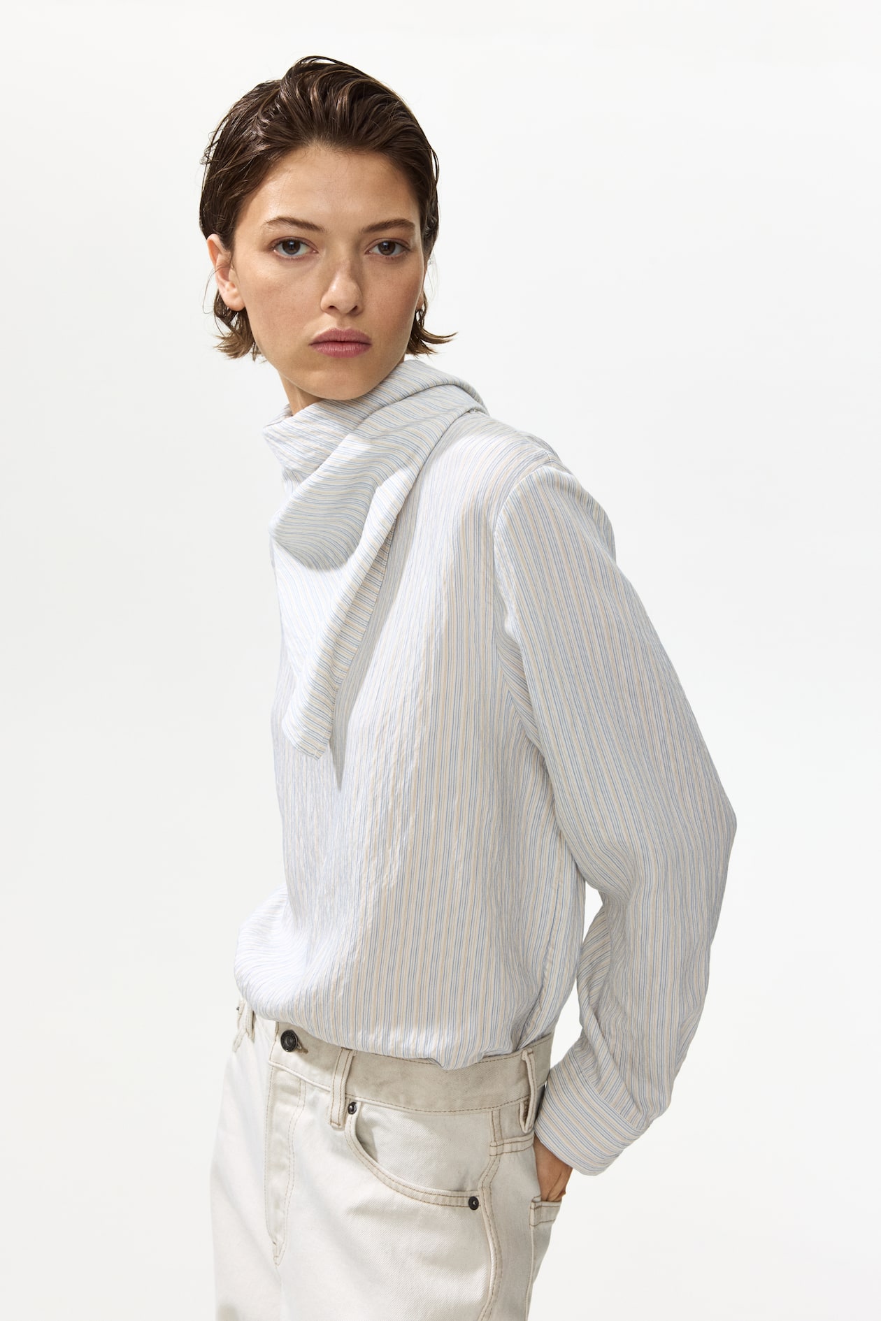 Blouse with Scarf - image 4