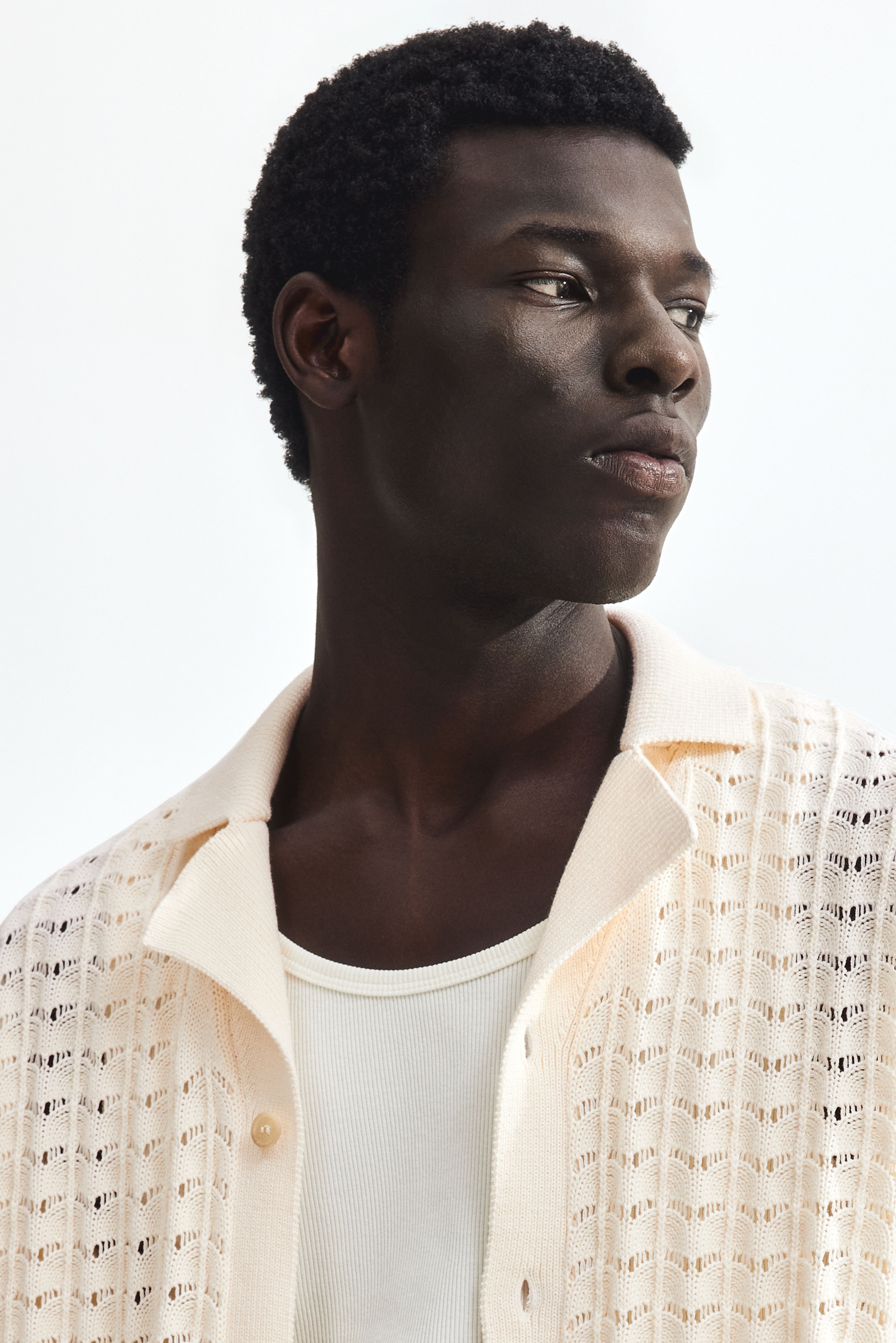 Relaxed-Fit Pointelle-Knit Resort Shirt
