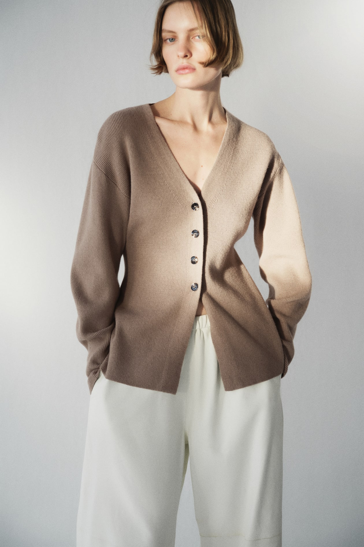 Cardigan with Defined Waist - image 4
