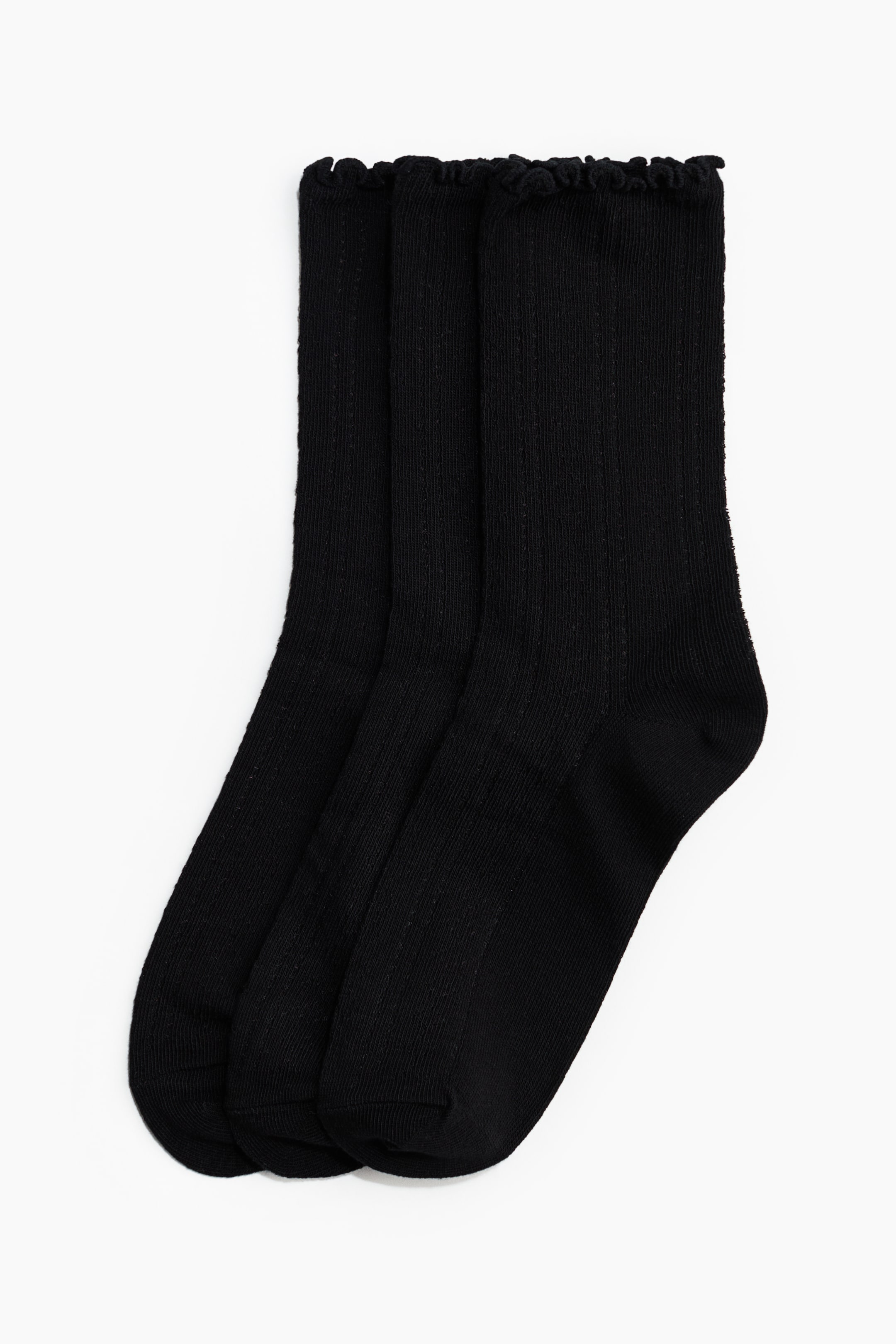 View larger image: 3-pack Pointelle-Knit Socks - Black - Ladies | H&M US 1