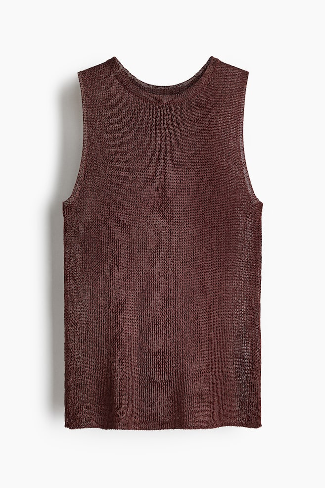 Top in maglia metallizzata - Marrone scuro/Blu polvere chiaro/Beige chiaro/Rosa polvere chiaro - 1