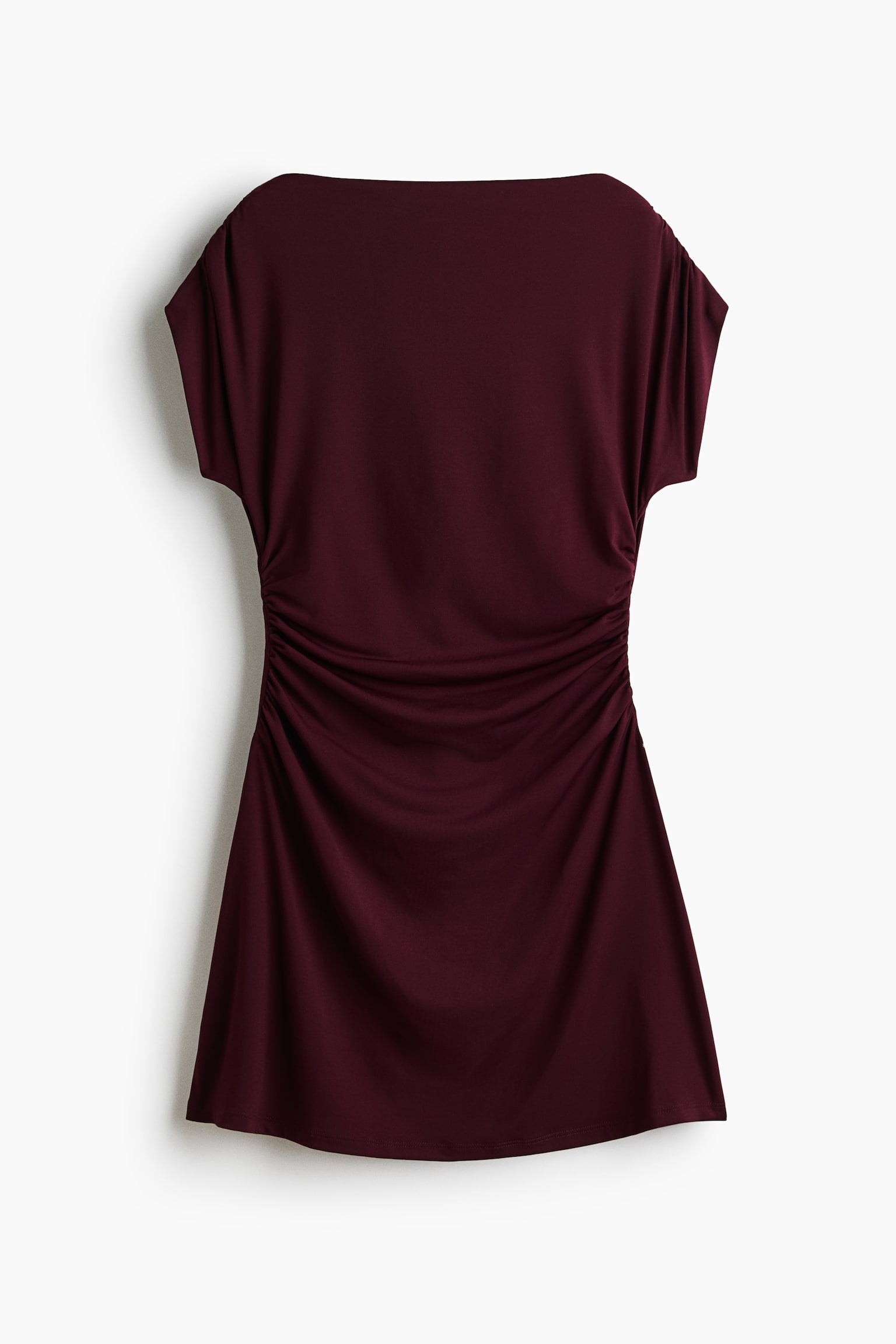 Vestido drapeado de punto - Borgoña/Negro/Café oscuro - 1