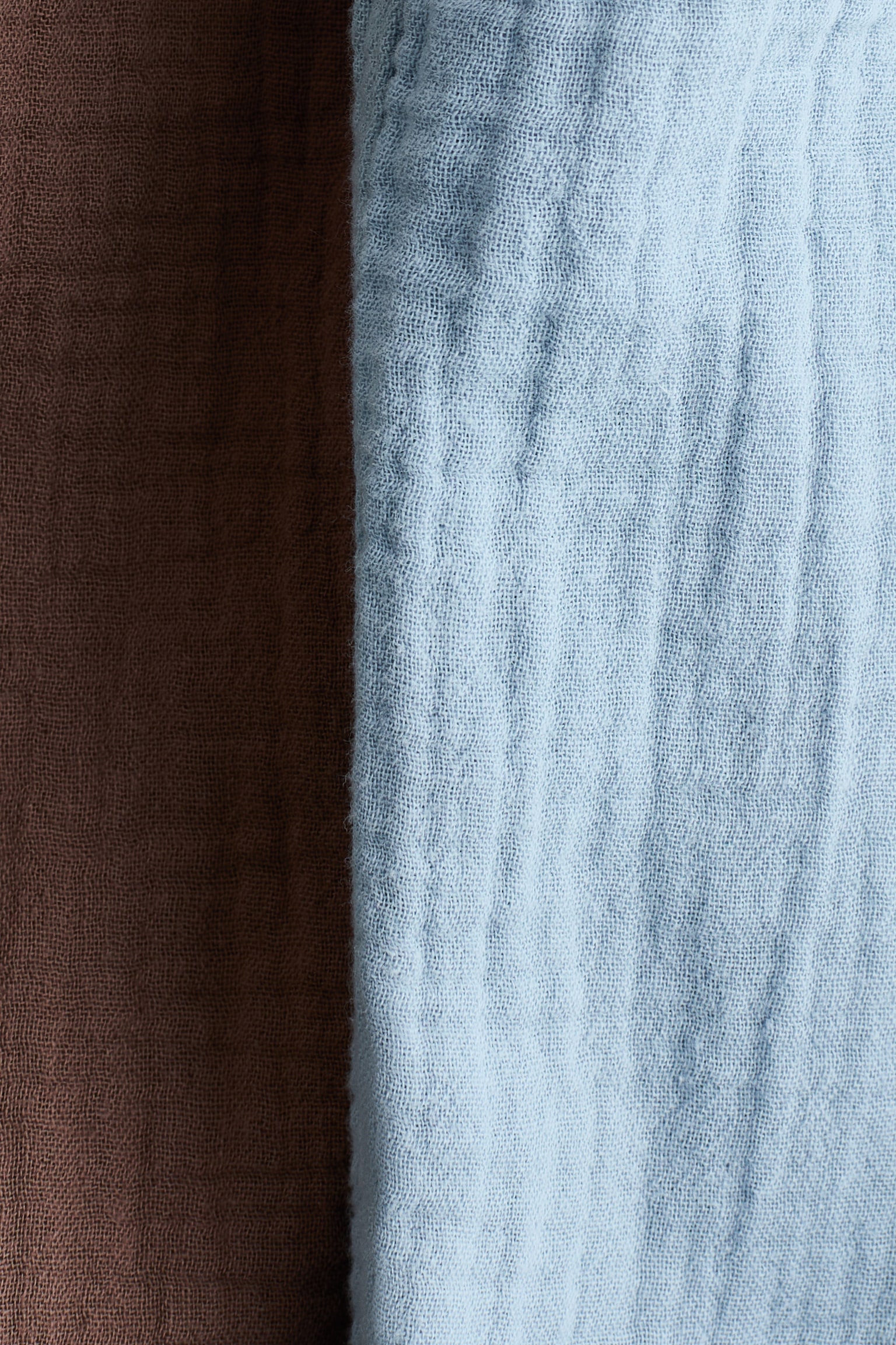 Детские брюки H&M 2-Pack Cotton Muslin, цвет: Коричневый / Светлый синий — фото 2