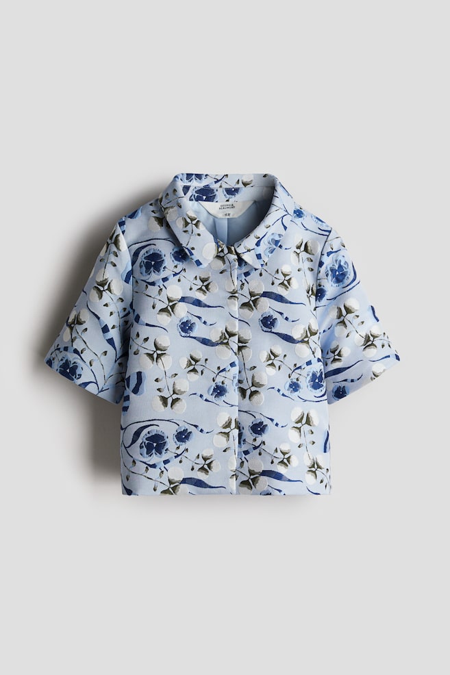 Jacquard-weave blazer - Blue/floral - 1