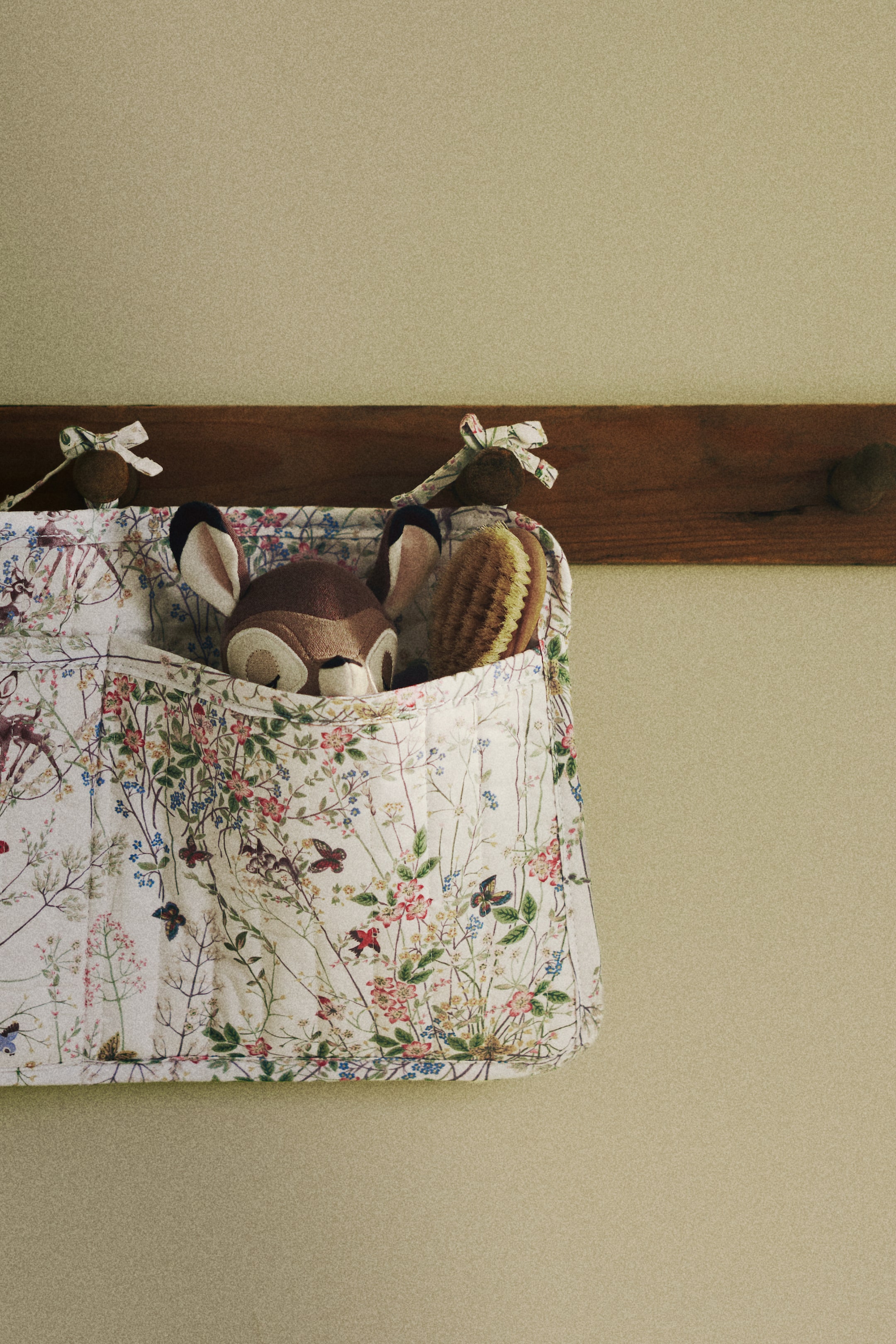 Grotere afbeelding bekijken: Doorgestikte katoenen opbergzak - Wit/Bambi - HOME | H&M NL 1