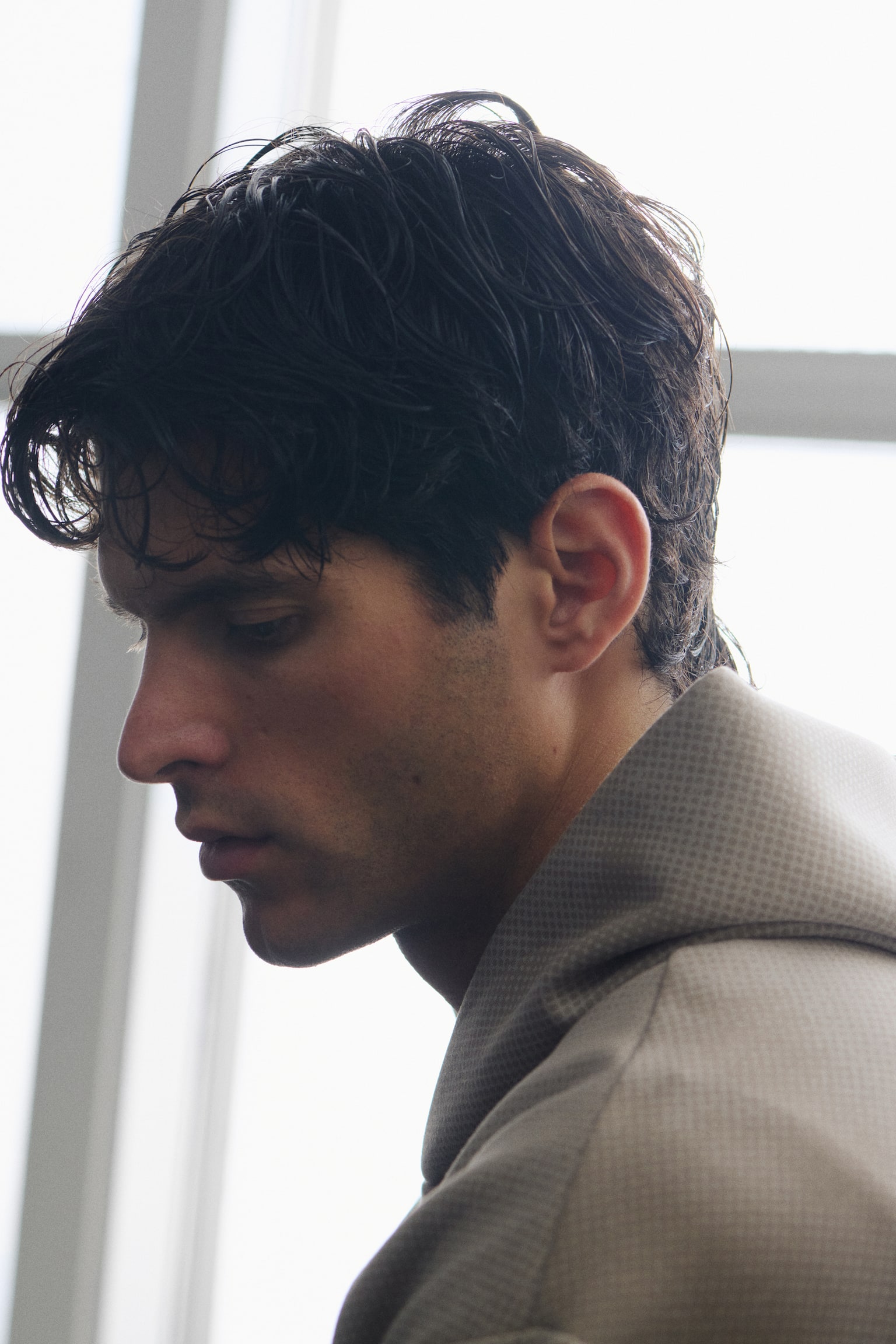 Oversized Fit Sport hoodie with DryMove™ - Beige/Patterned/Dark pink - 5