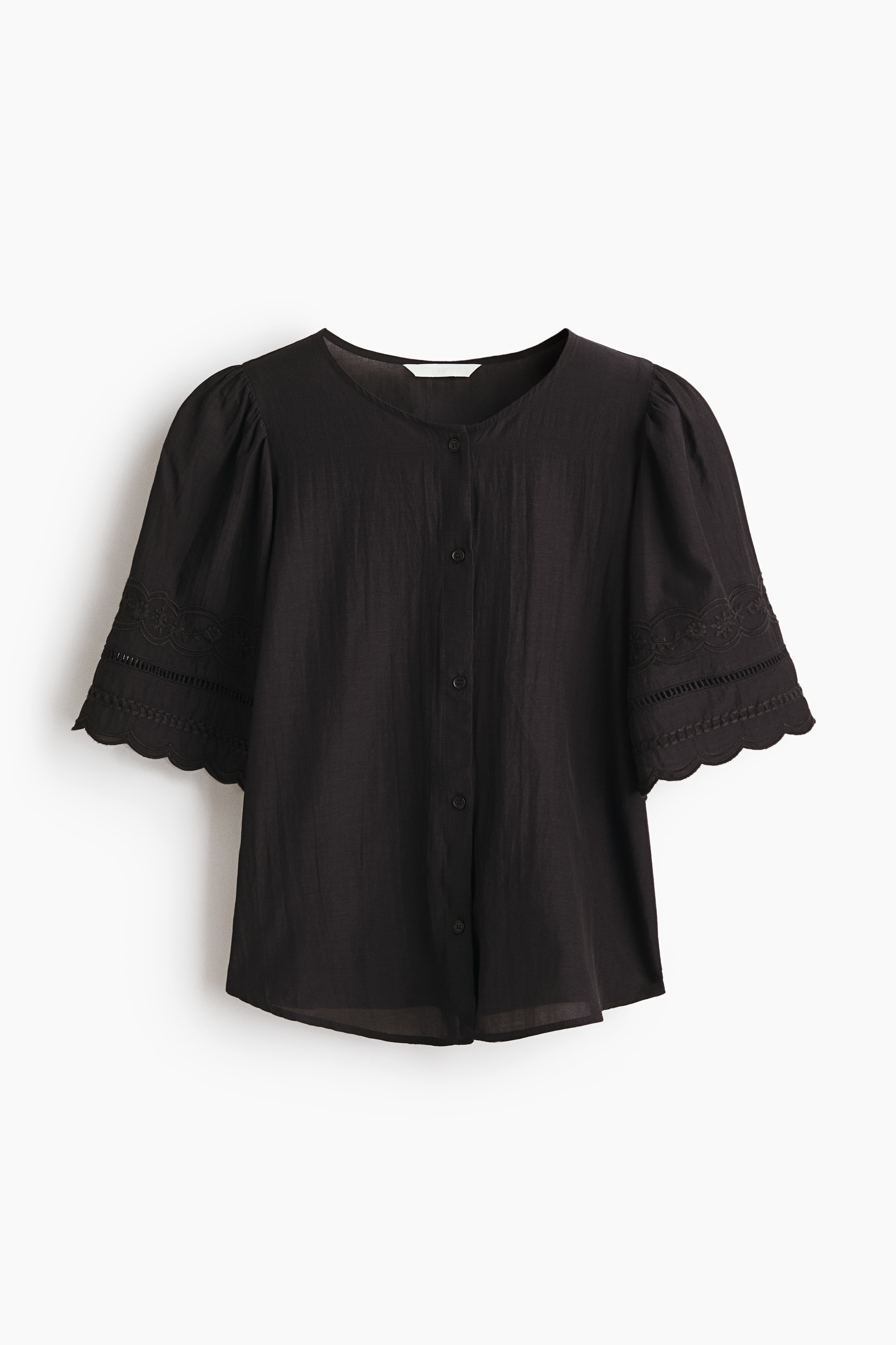 Puff-sleeved blouse - Black