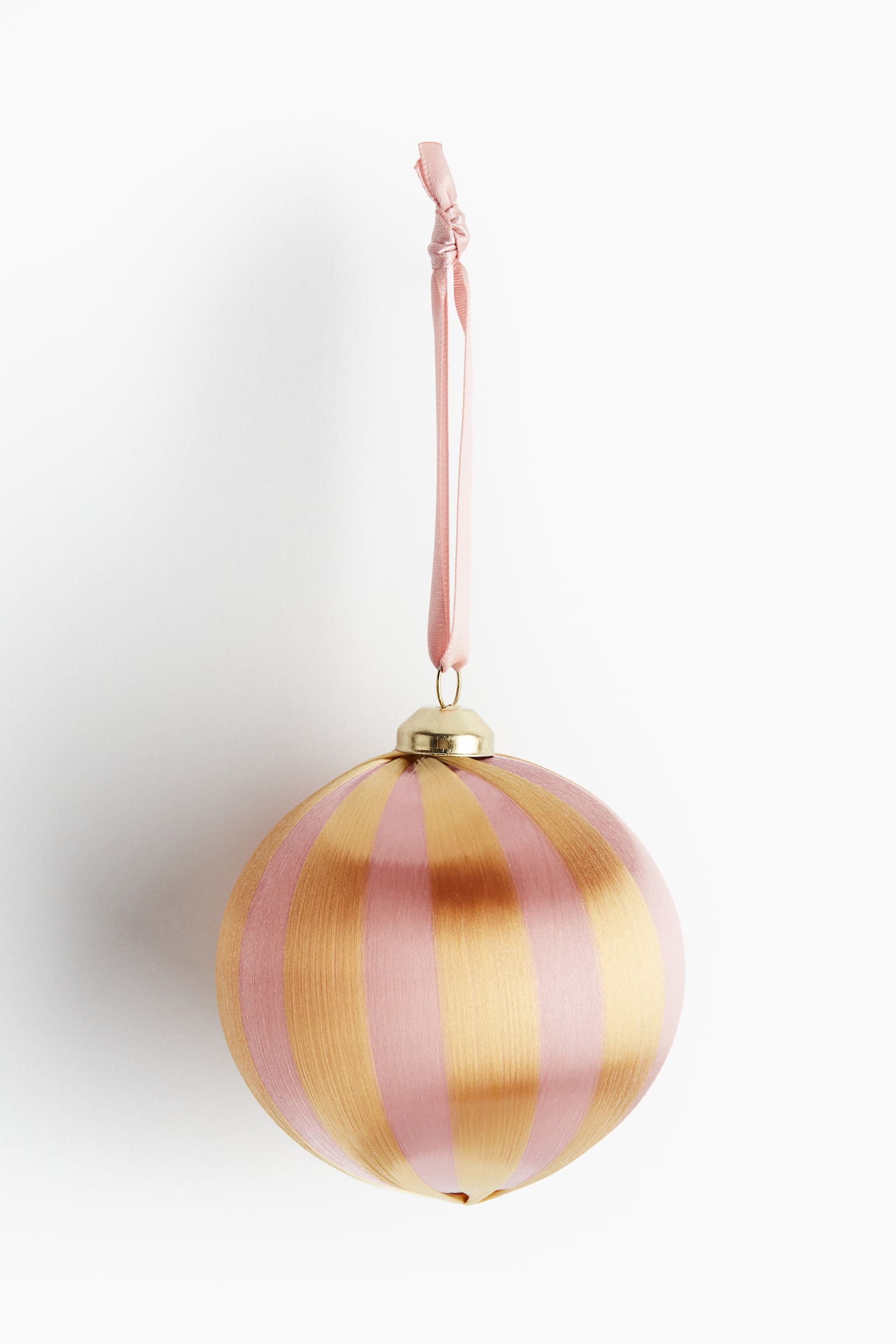 Satin thread bauble - Light pink/Striped - 2