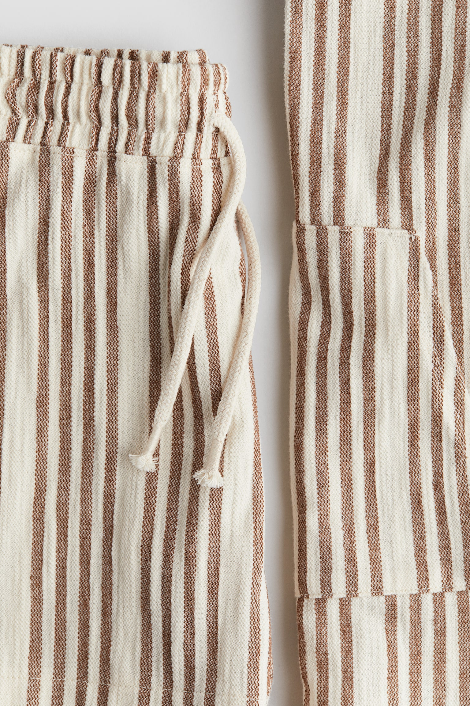 2-piece cotton set - Cream/Brown striped/Dark green/Cream striped - 7