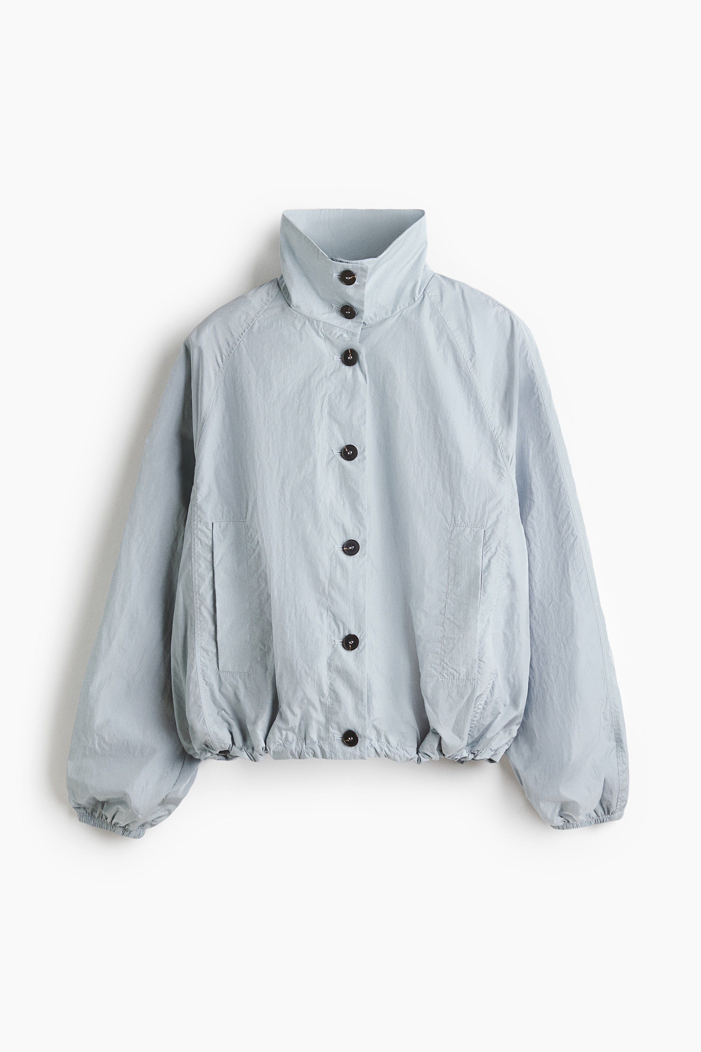 Oversized bubble-hem jacket - Light grey/Cream/Dark brown