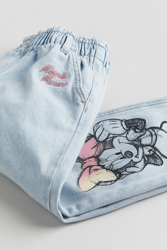 Relaxed Fit Paper Bag Jeans - Pale denim blue/Minnie Mouse/Denim blue/Minnie Mouse/Light denim blue/Minnie Mouse/Light denim blue/Pokémon/dc - 2