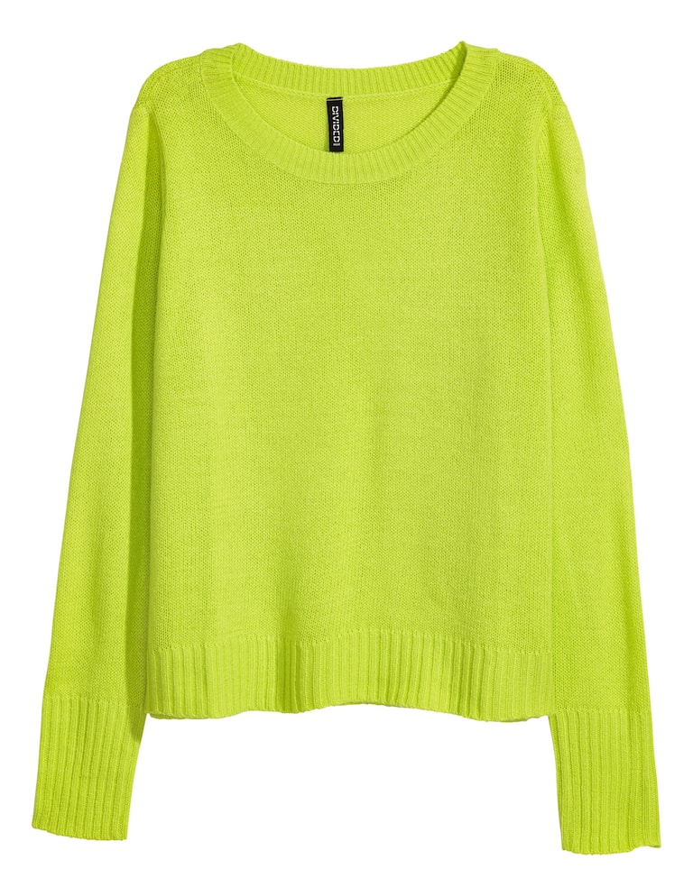 Women's Neon green Knit Sweater H&M CA