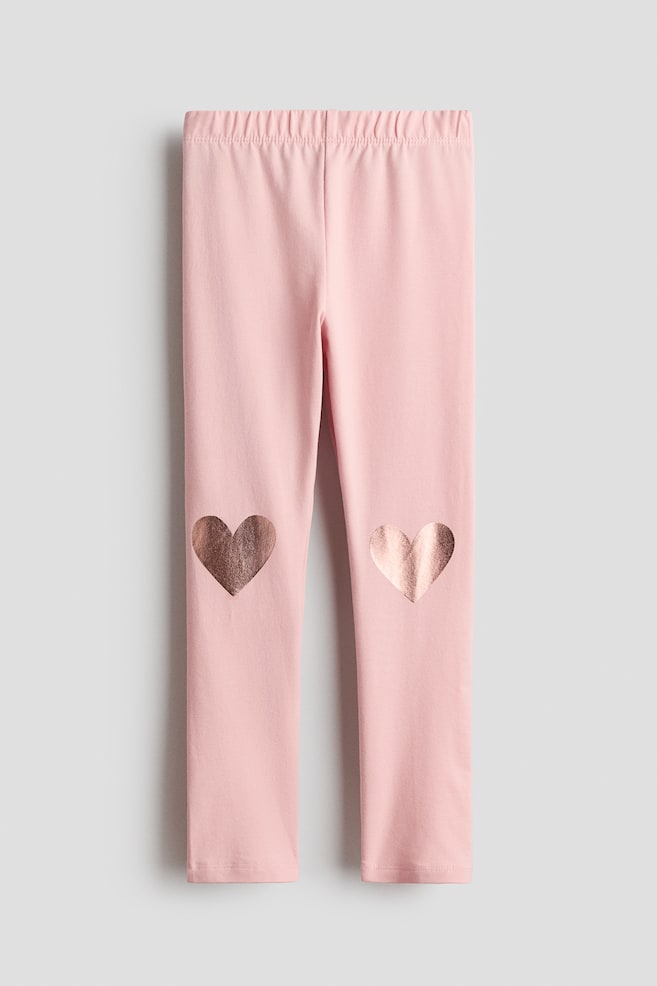 Printed jersey leggings - Light pink/Hearts/White/Pink floral - 1
