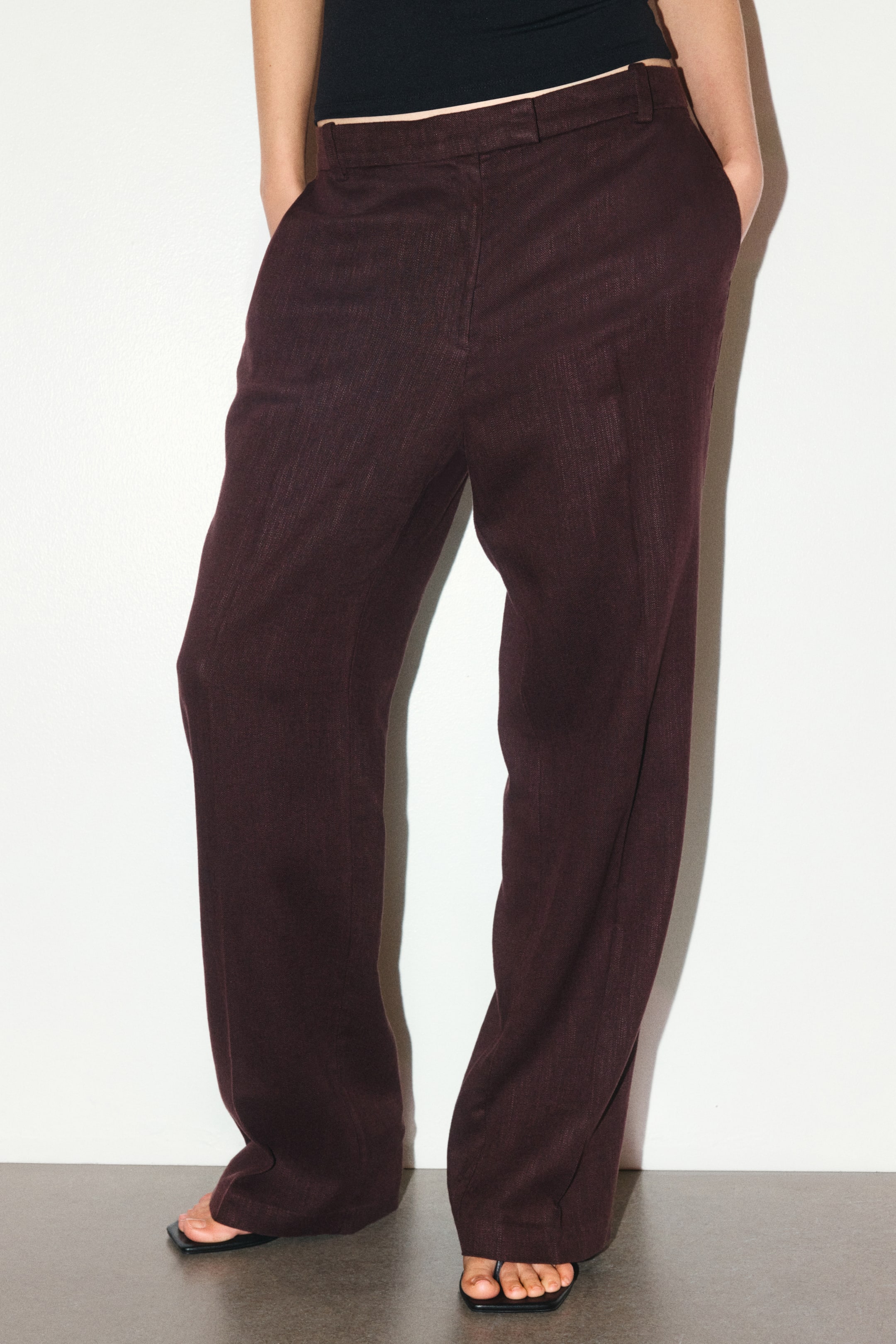 Linen-Blend Dress Pants