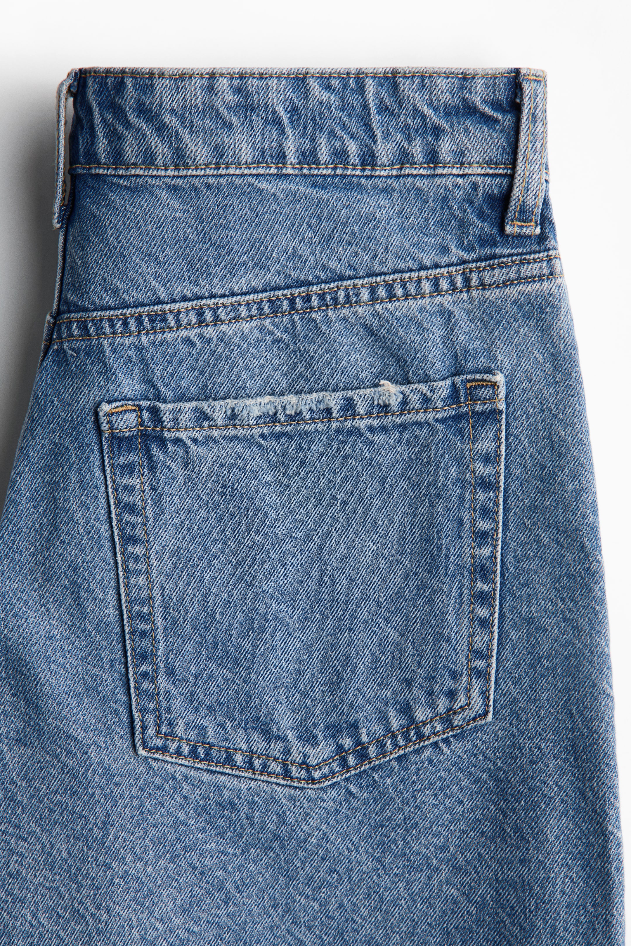 Raw-Edge Denim Shorts