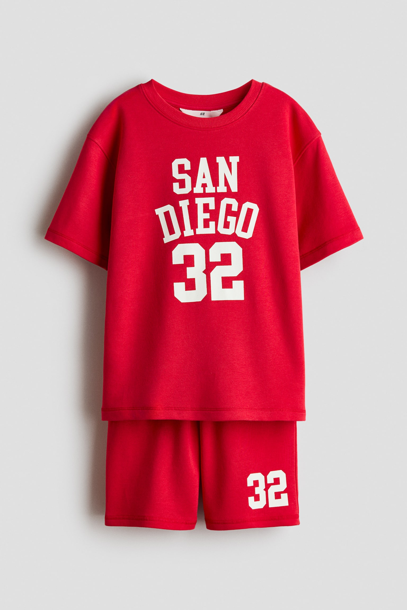Conjunto estampado de 2 piezas en tejido sudadera - Rojo/San Diego