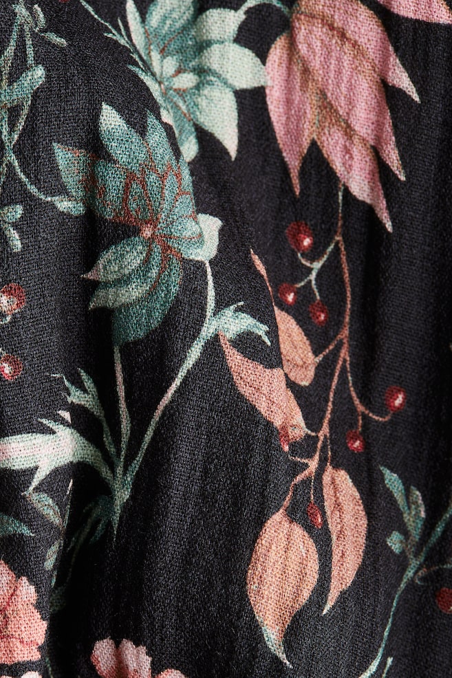 Wrap Dress - Black/floral - 5