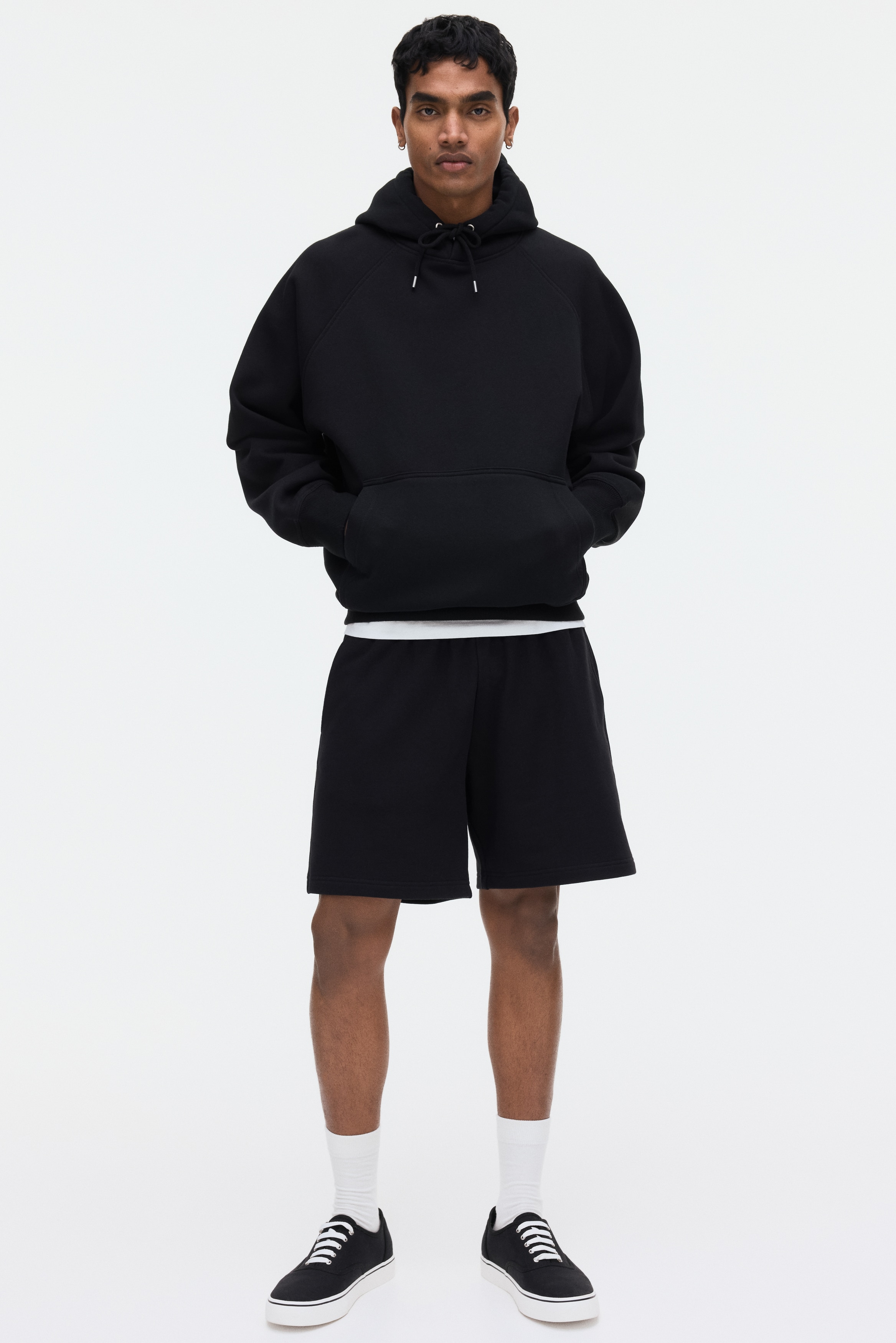 Regular Fit sweatshorts - Black/Light grey marl/Navy blue/Light dusty teal