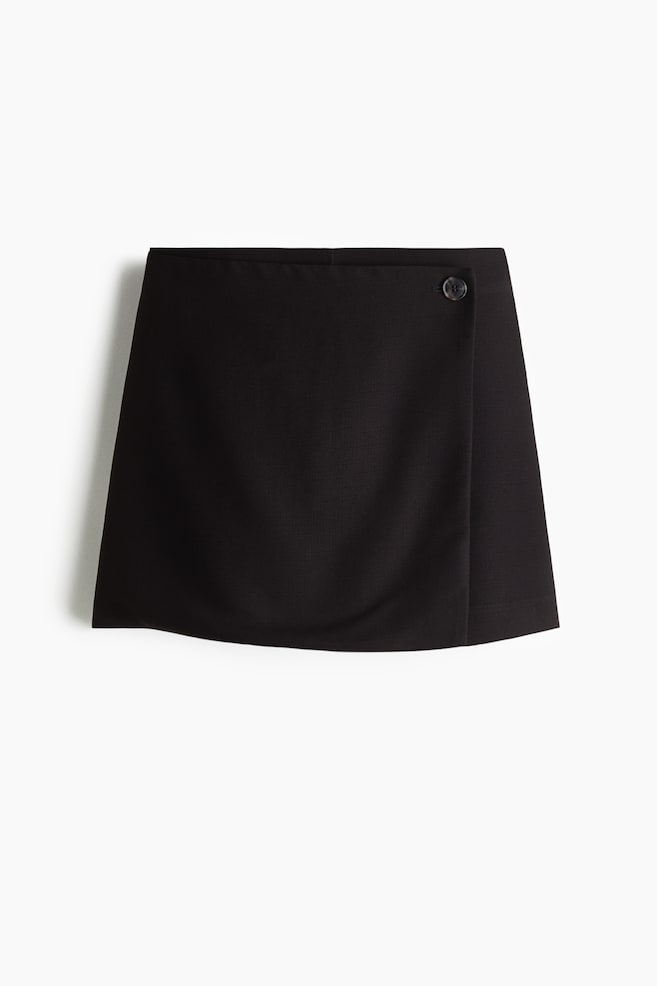 Wrap Skort - Black/Beige/Cream/striped - 1