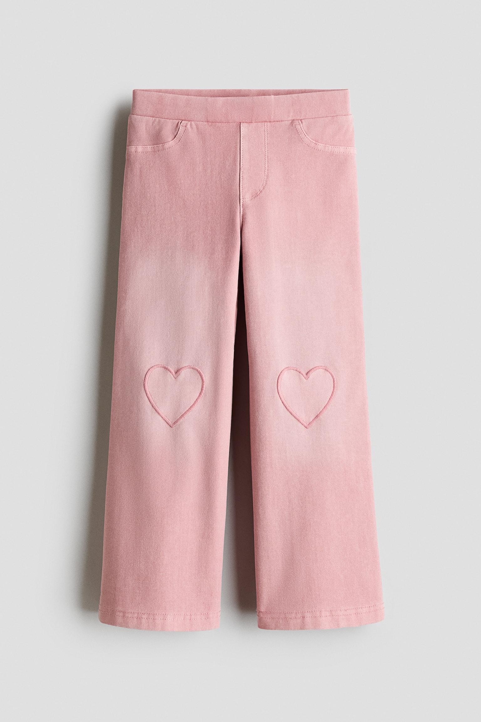Wide Denim-Look Jeggings - Light dusty pink/hearts/Denim blue/hearts/Gray/leopard print/Dark denim blue/cherries/Dark denim blue/hearts