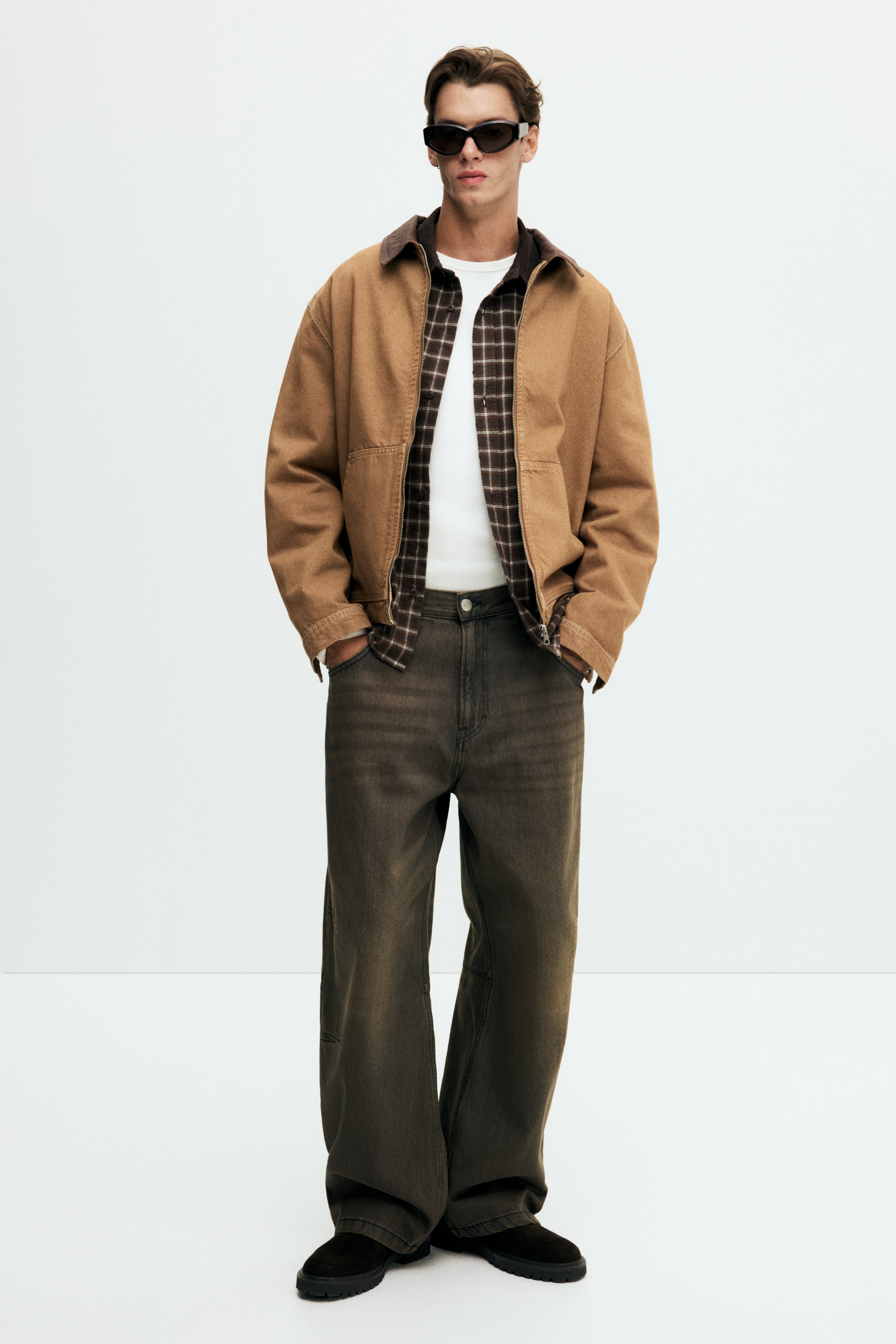 H & M - バギーデニム - ブラウン