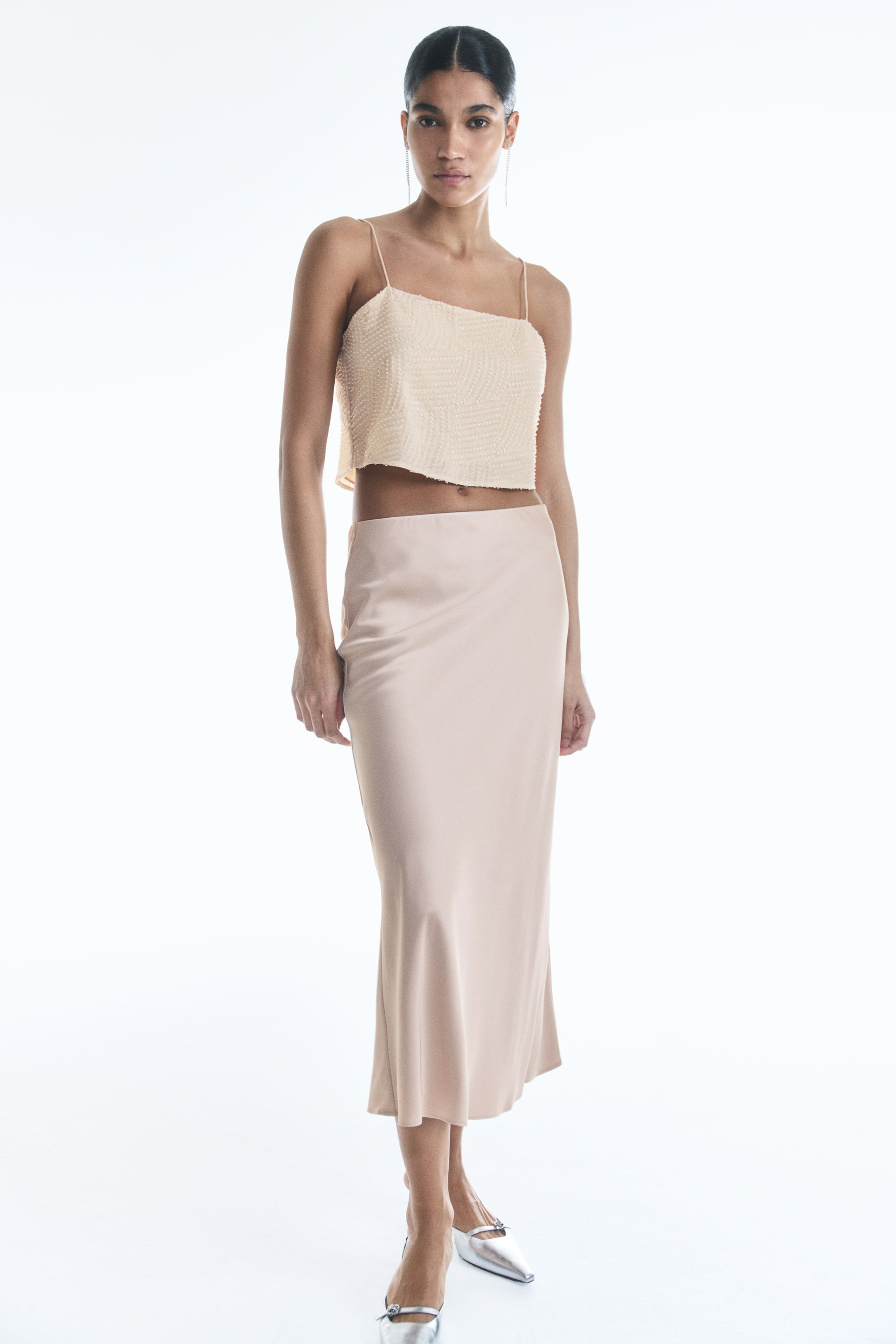 View larger image: Decorative Detail Cropped Top - Light beige - Ladies | H&M AU 2