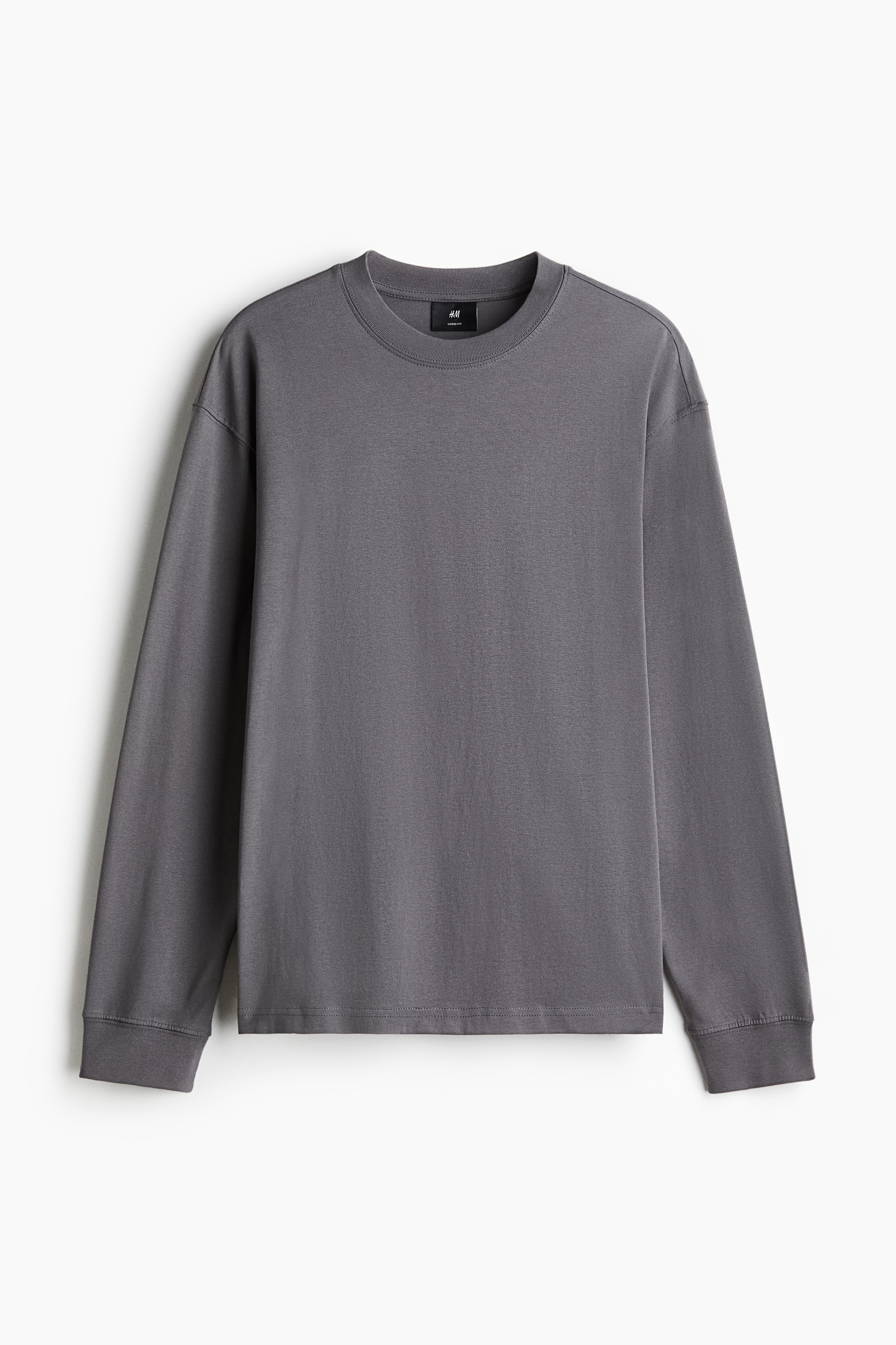 Loose Fit Long-sleeved jersey top - Grey/White/Navy blue/Black