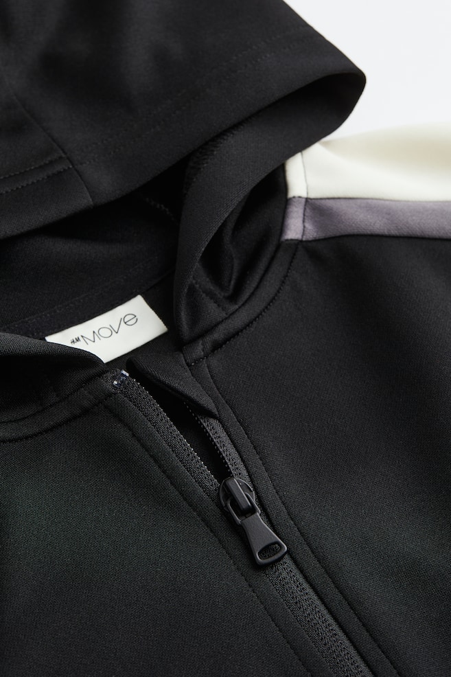 DryMove™ Zip-through sports hoodie - Black/Cream - 5
