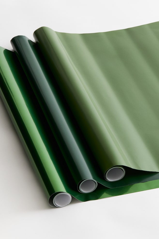 Pack de 3 rollos de papel de regalo - Verde - 1