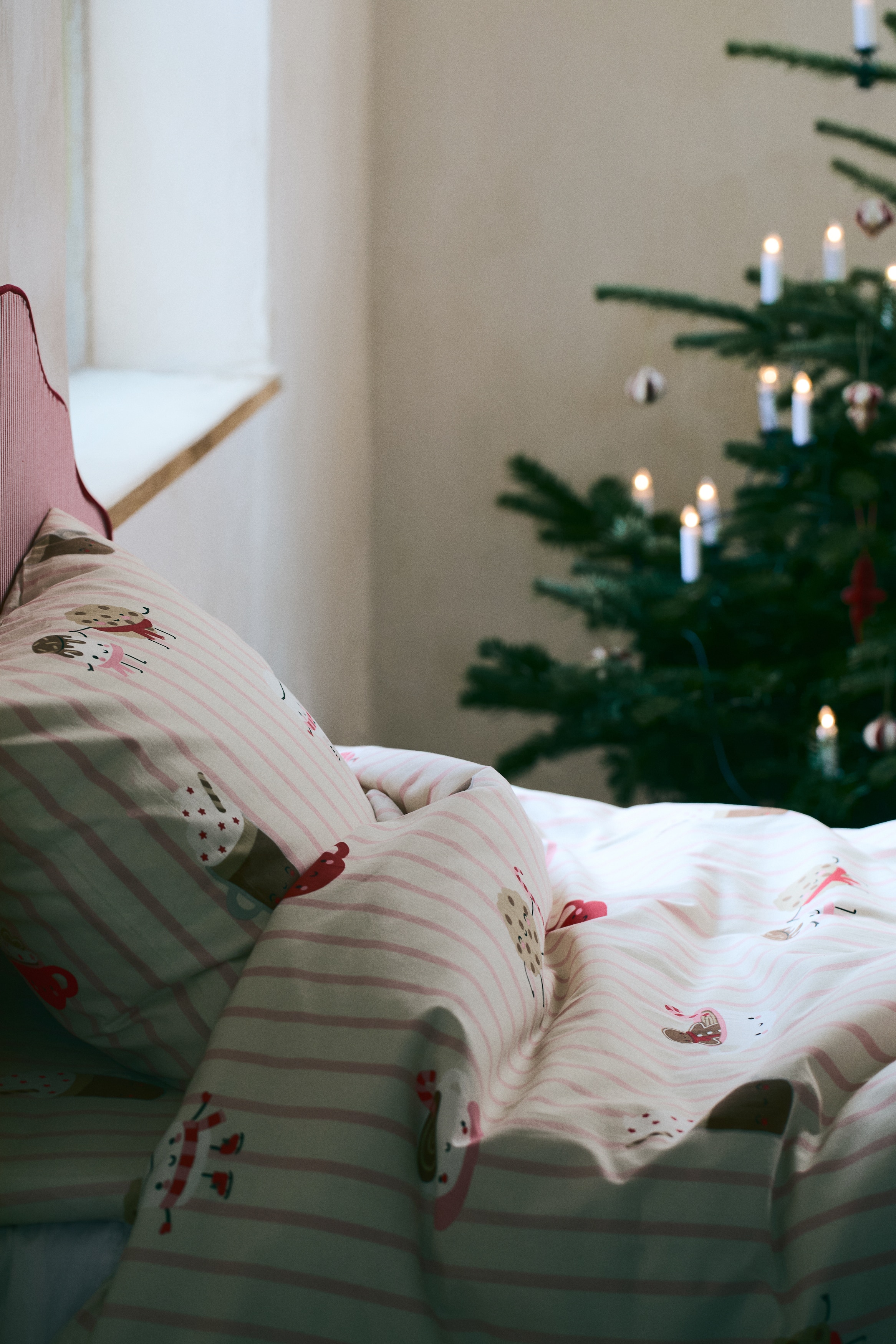 H & M - パターン掛け布団カバーセット シングル - ベージュ