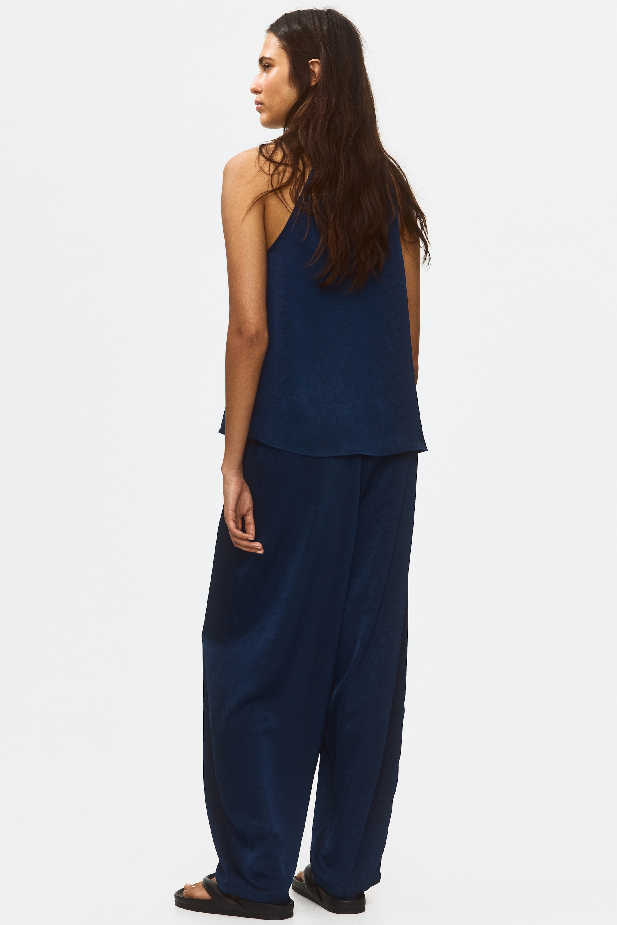 Crinkled Satin Pants