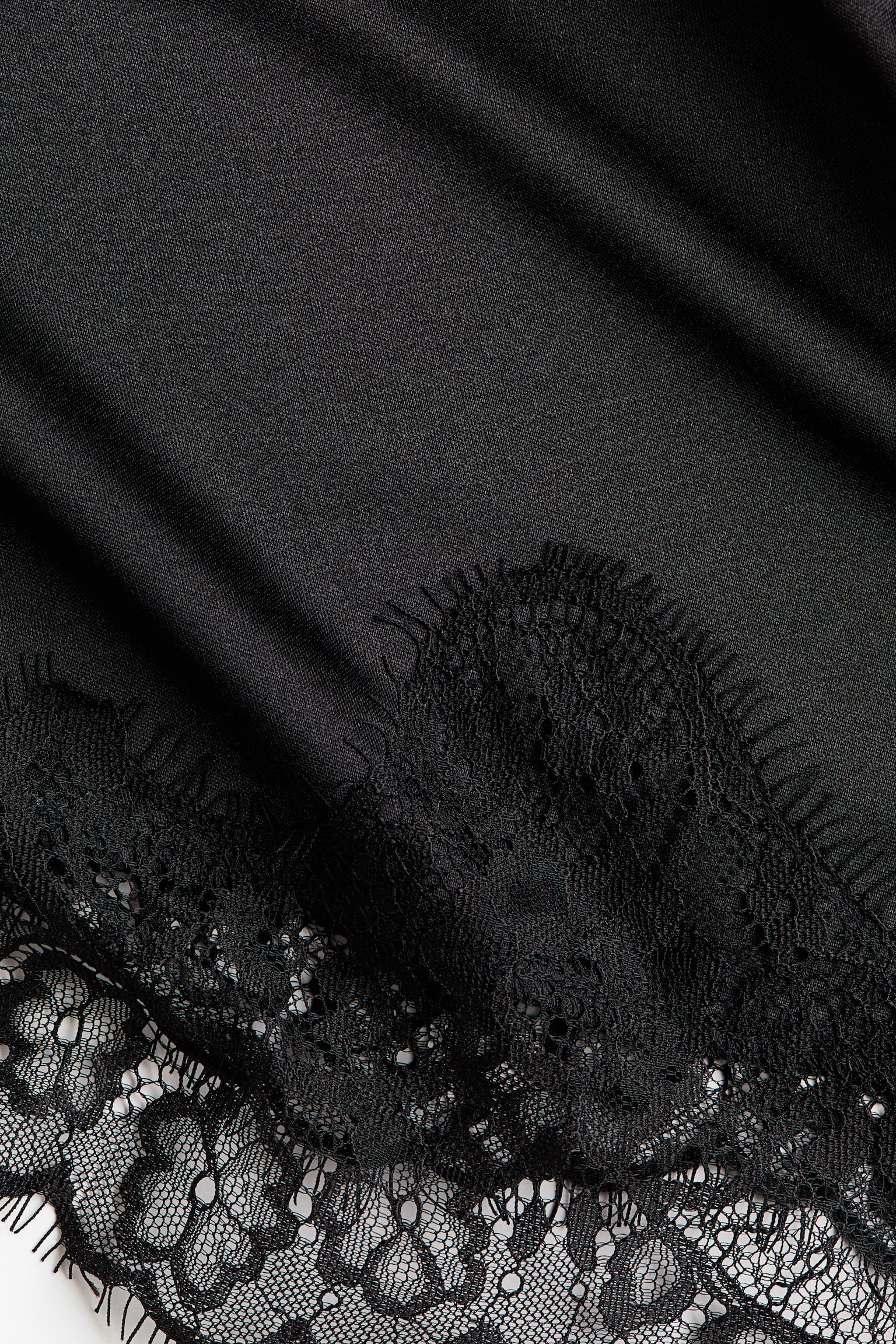 Женская футболка H&M Lace-Trimmed Asymmetric, цвет: Чёрный — фото 6