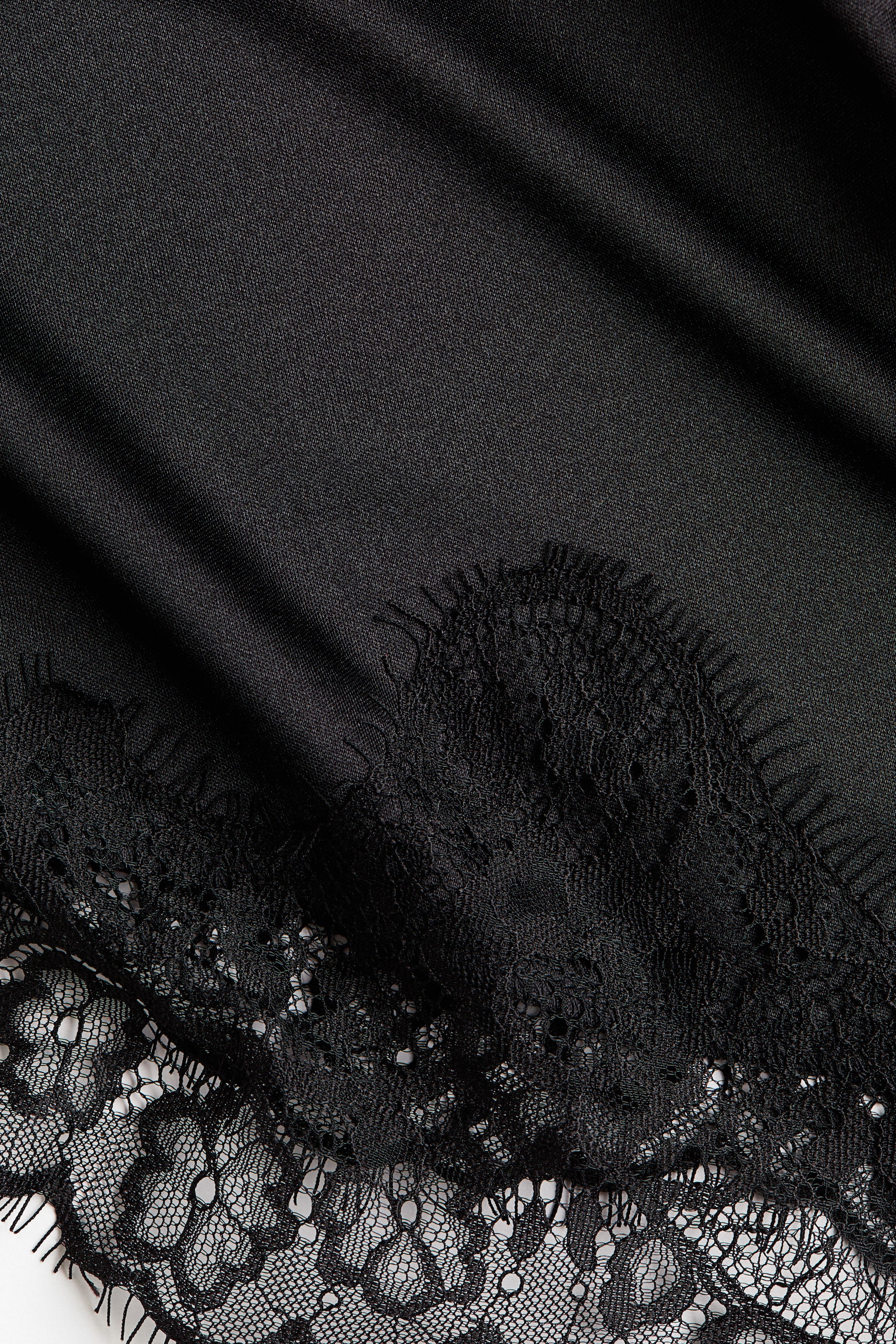 Lace-Trimmed Asymmetric T-Shirt