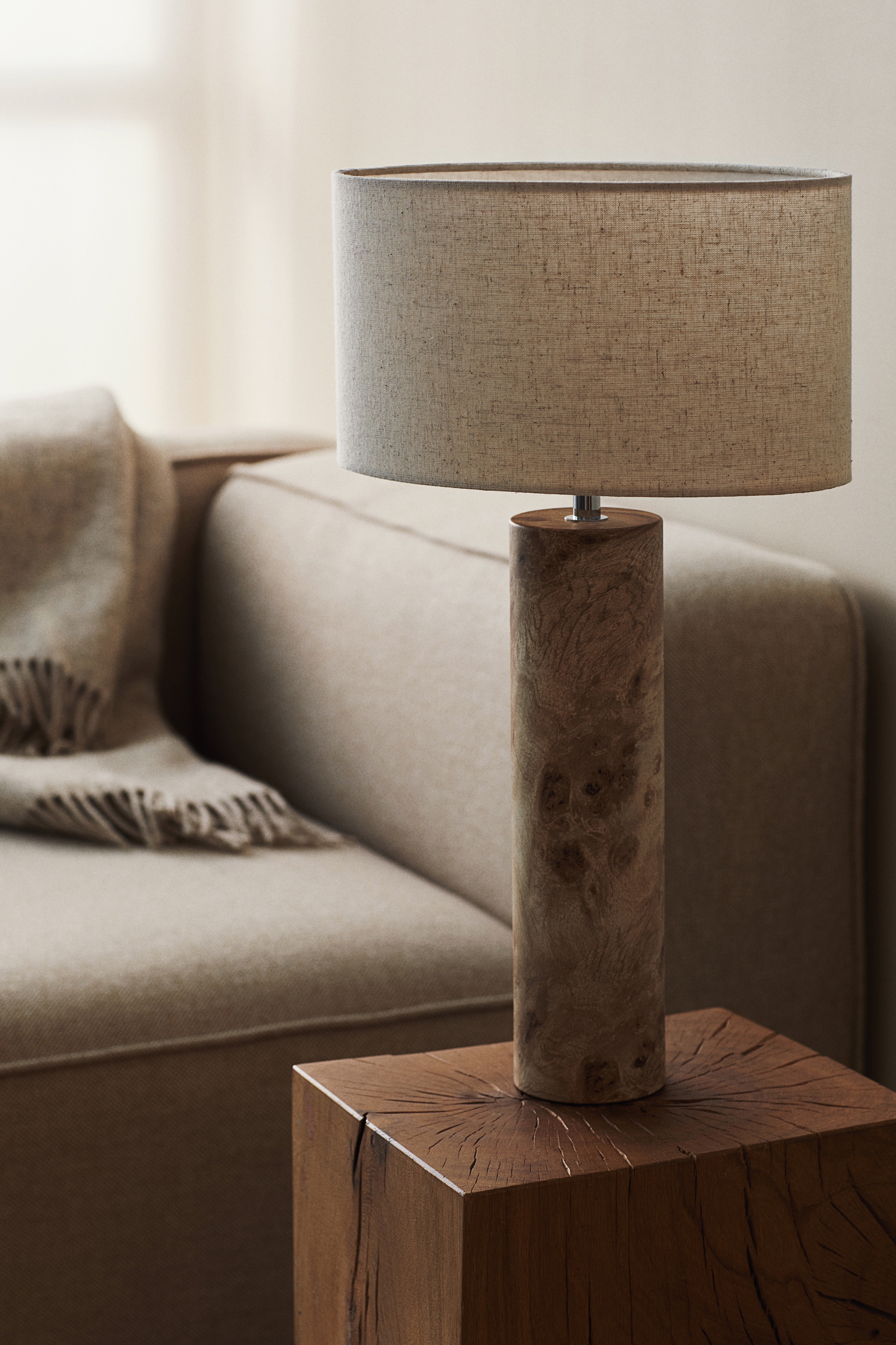 Oval lampskärm - Ljusbeige